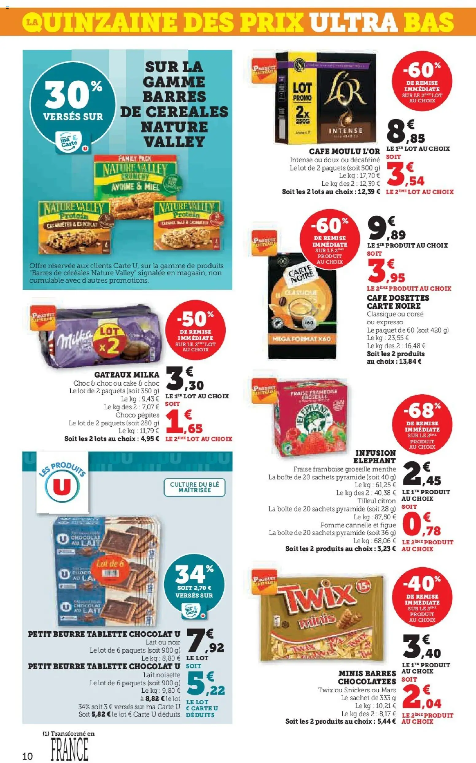 {H1} | Page: 10 | Produits: Citron, Noisette, Café, Chocolat