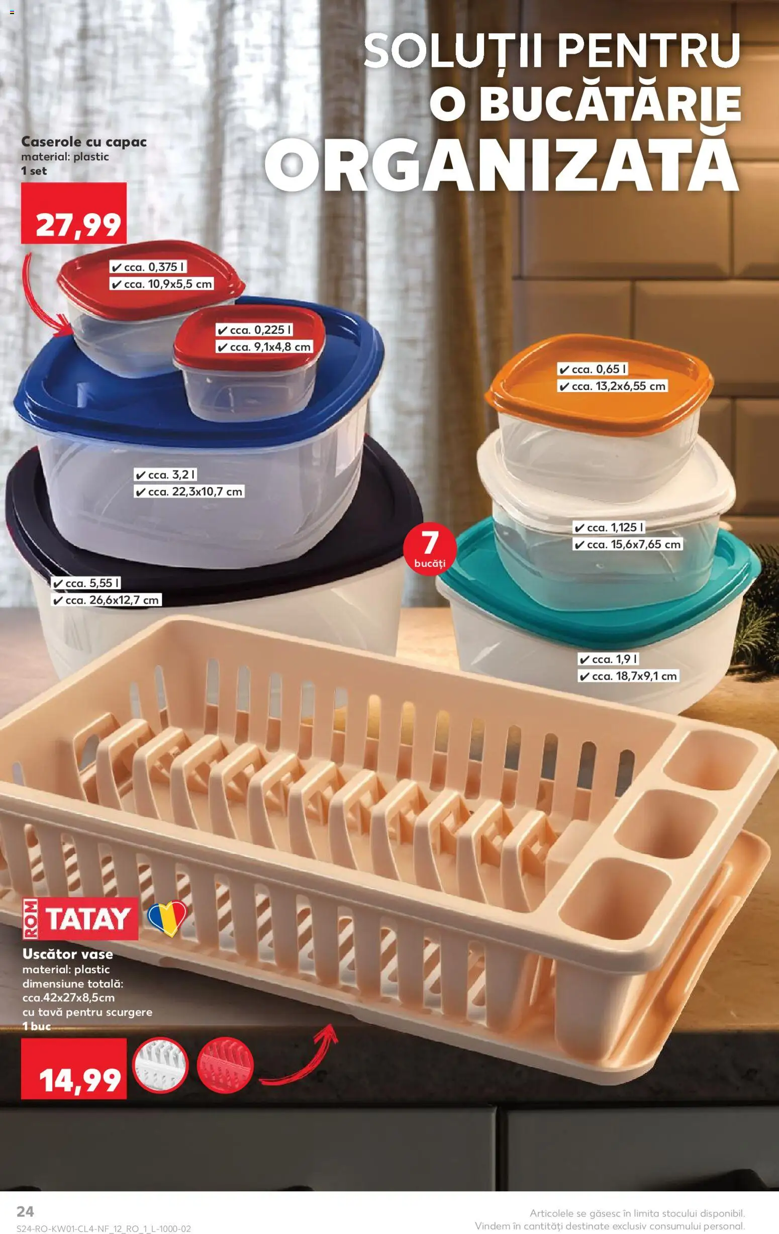 Noul catalog Kaufland – valabil de la 31.12.2025 | Pagină: 24 | Produse: Uscător, Caserole, Bucătărie, Rom