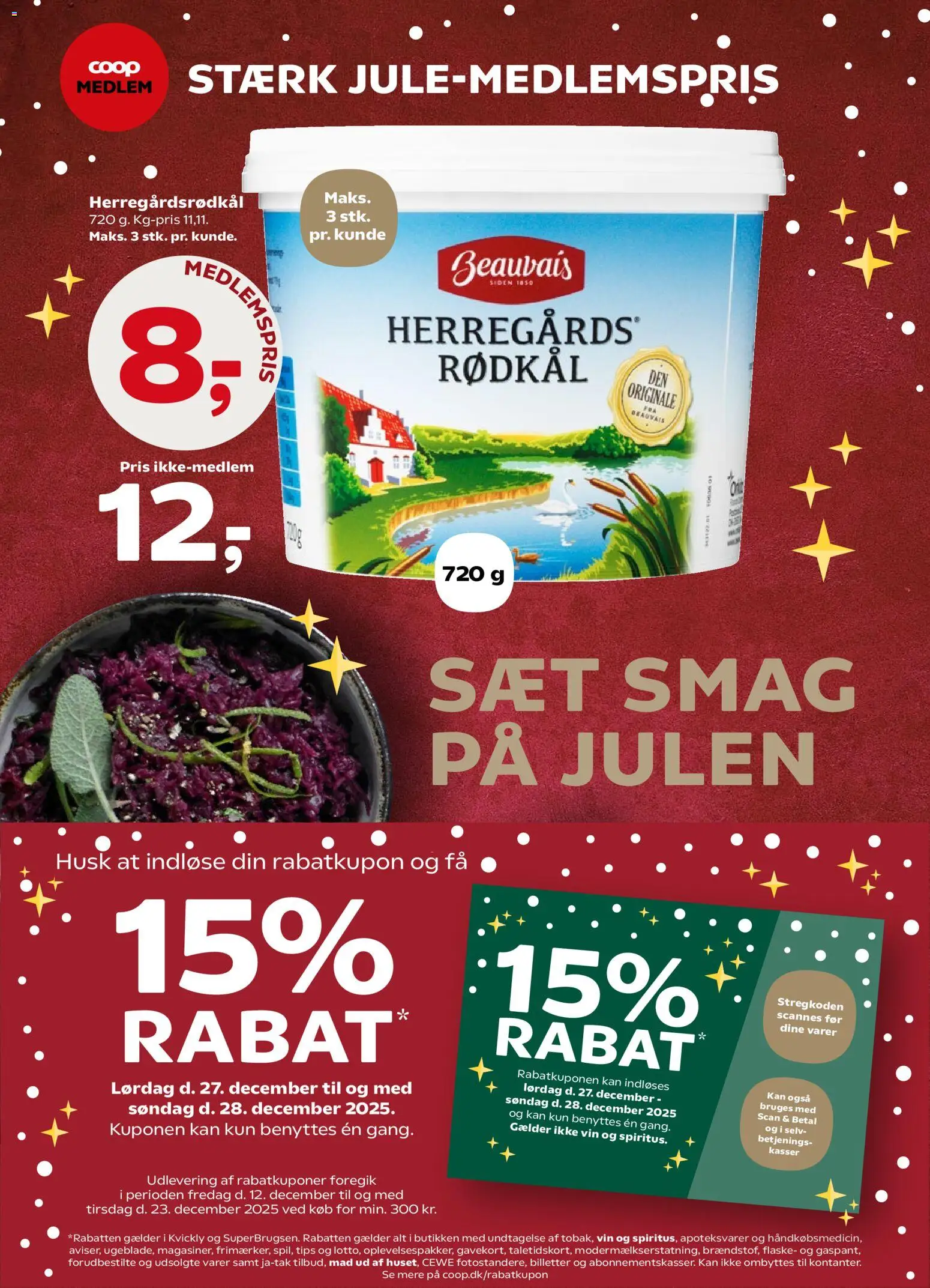 Kvickly tilbudsavis – gyldig fra 19.12.2025 | Side: 2 | Produkter: Vin, Rødkål