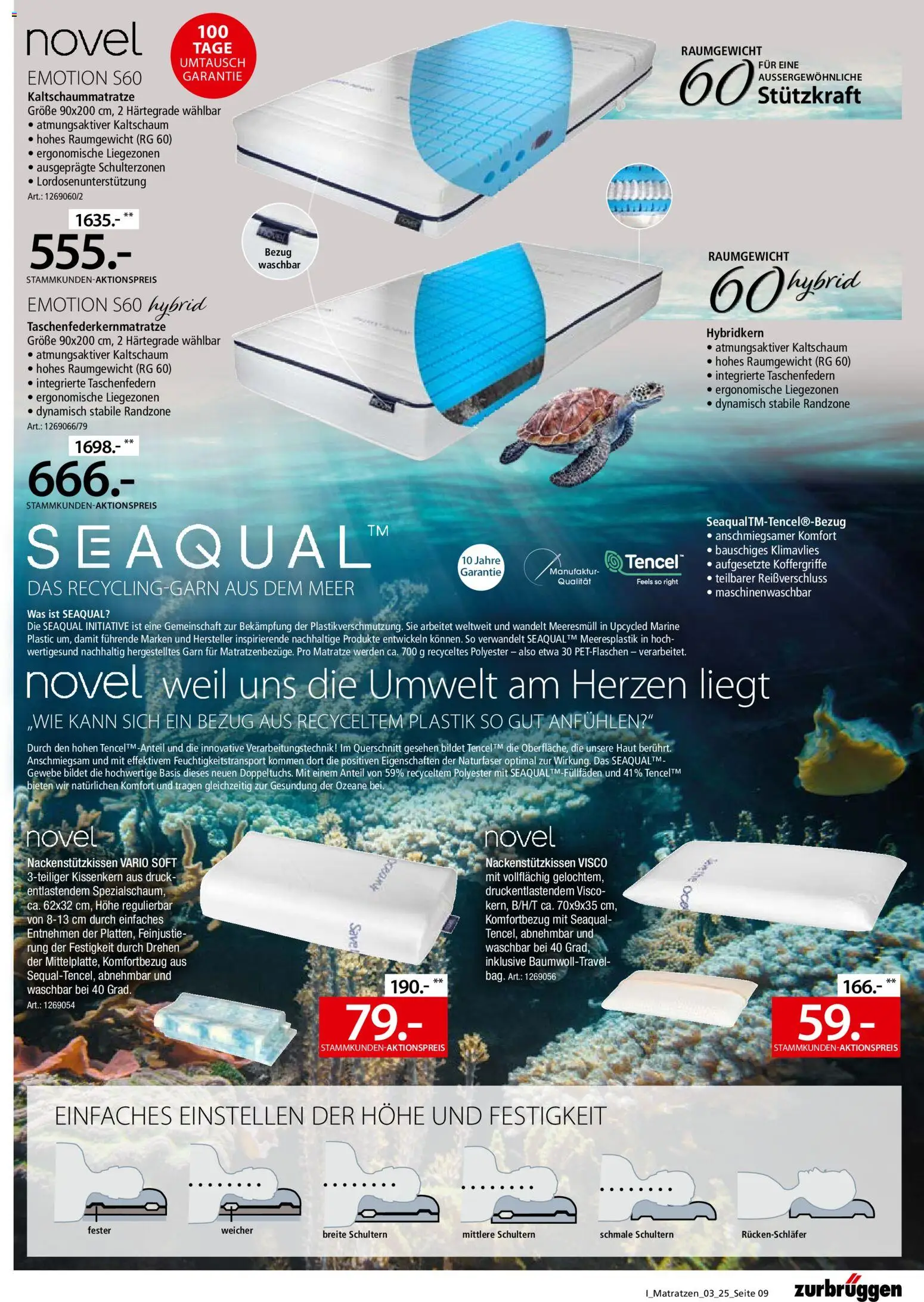 Zurbrüggen Matratzen-Spezial – gültig ab 15.11.2025 | Seite: 9 | Produkte: Matratze