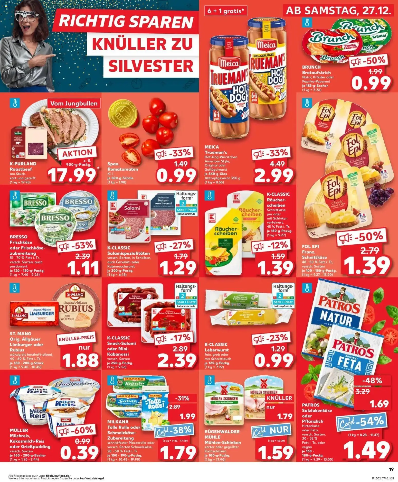 Kaufland prospekt Erlangen	 – gültig ab 28.12.2025 | Seite: 19 | Produkte: Pudding, Roastbeef, Salami, Frischkase