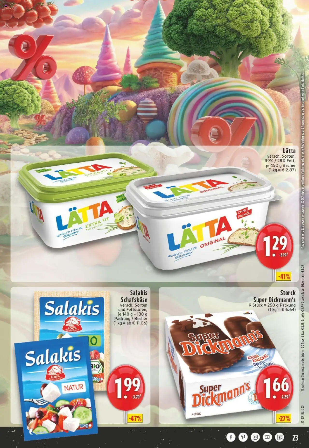 Edeka prospekt Leopoldshöhe-Asemissen	 – gültig ab 07.09.2025 | Seite: 23 | Produkte: Margarine, Feta, Salakis, Schafskase