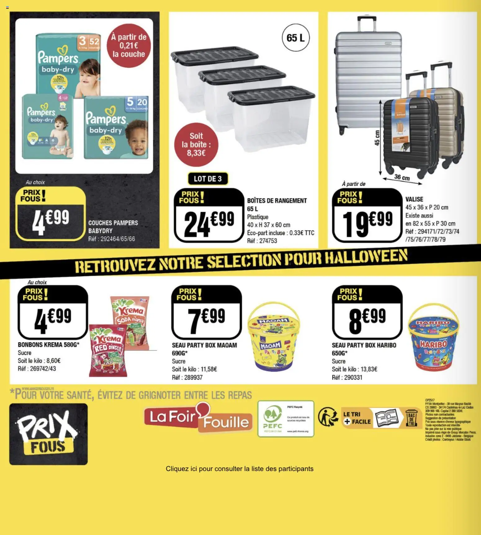 {H1} | Page: 4 | Produits: Règle, Sucre, Pampers, Bonbons