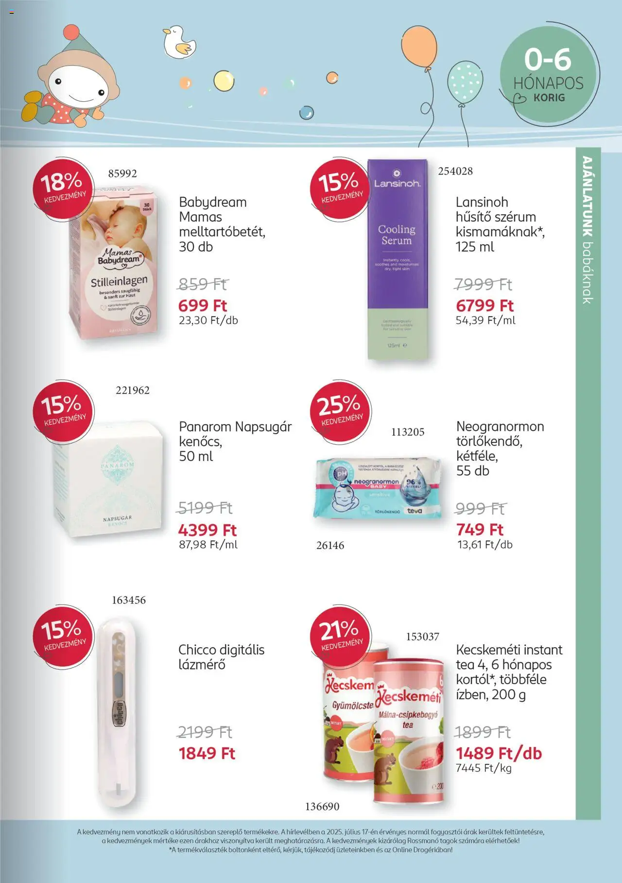 Rossmann akciós ujság - amely érvényes a következő dátumtól: 04.08.2025 | Oldal: 7 | Termékek: Törlőkendő, Lázmérő, Tea