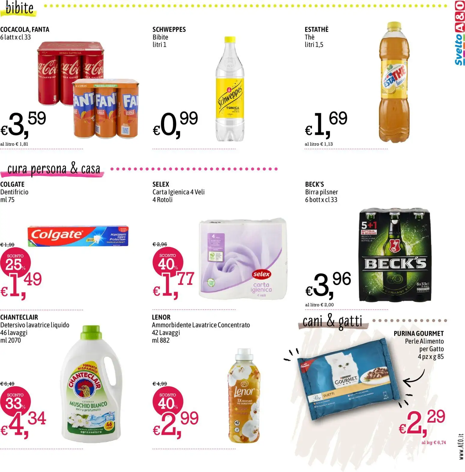 Volantino A&O del 09.04.2026 | Pagina: 7 | Prodotti: Dentifricio, Limone, Lavatrice, Fanta