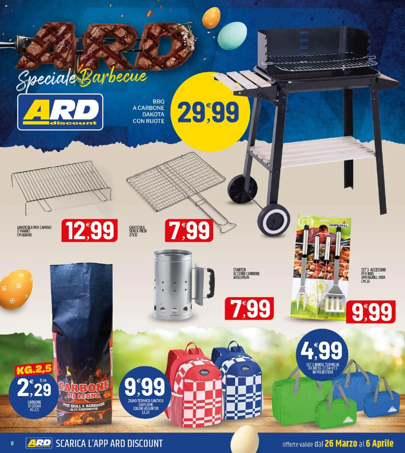 Volantino ARD Discount del 24.03.2026 | Pagina: 8 | Prodotti: Barbecue, Zaino