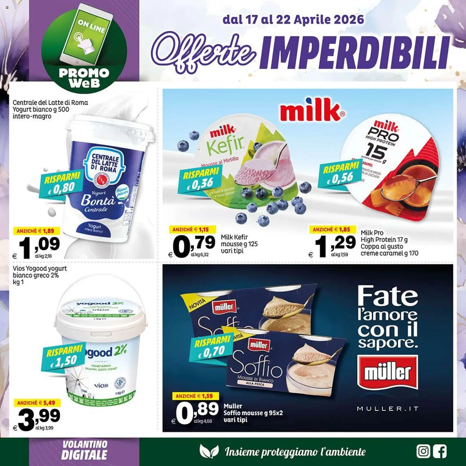 Volantino Elite Supermercati del 17.04.2026 | Pagina: 2 | Prodotti: Yogurt, Latte, Pesca
