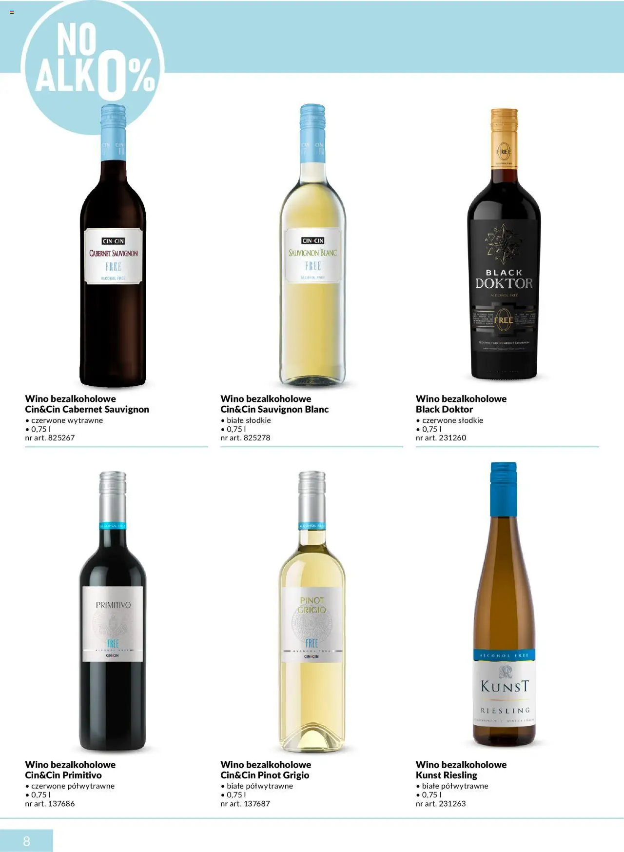Makro Gazetka - Złap letni vibe w dostawie od 01.08.2025 | Strona: 8 | Produkty: Riesling, Wino bezalkoholowe, Wino