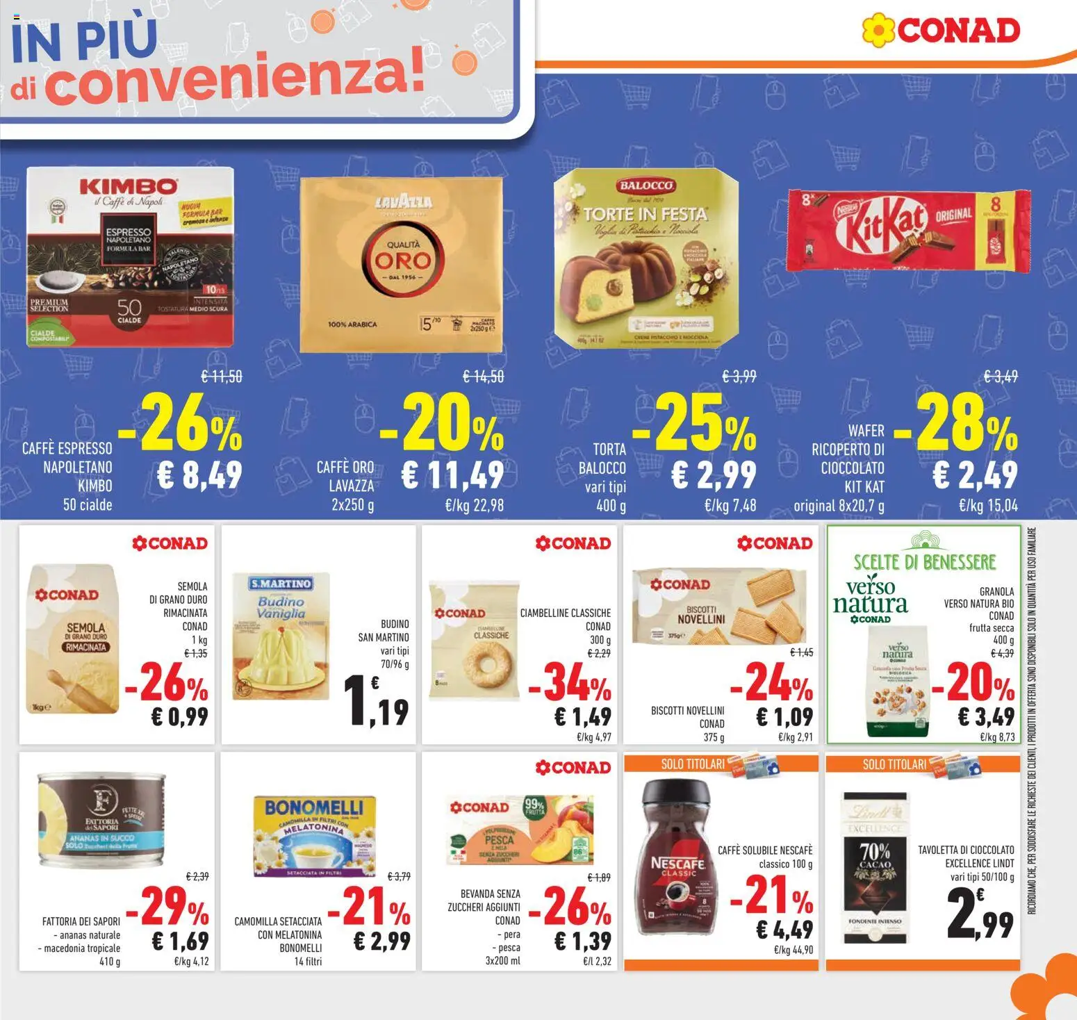 Volantino Conad del 25.02.2026 | Pagina: 27 | Prodotti: Frutta, Pera, Budino, Macedonia
