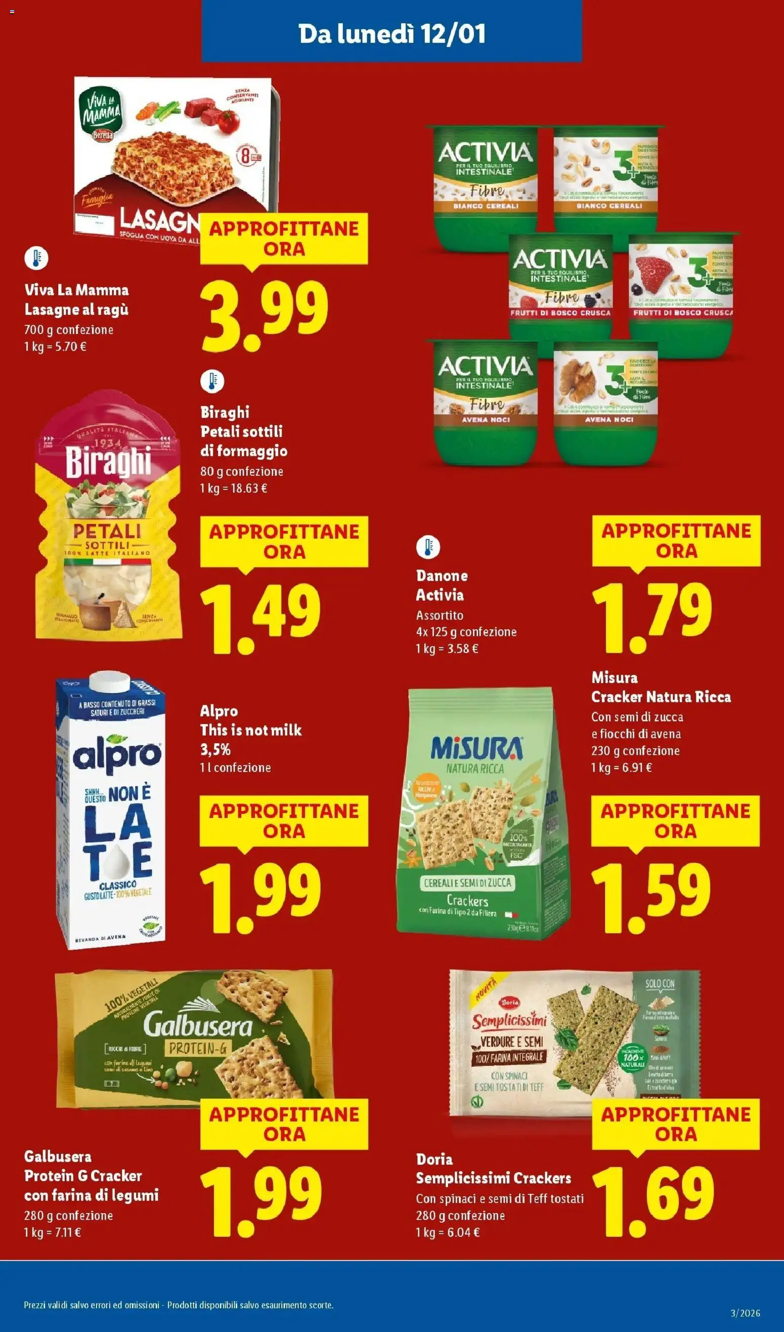 Volantino Lidl del 12.01.2026 | Pagina: 13 | Prodotti: Cereali, Sale, Crackers, Zucca