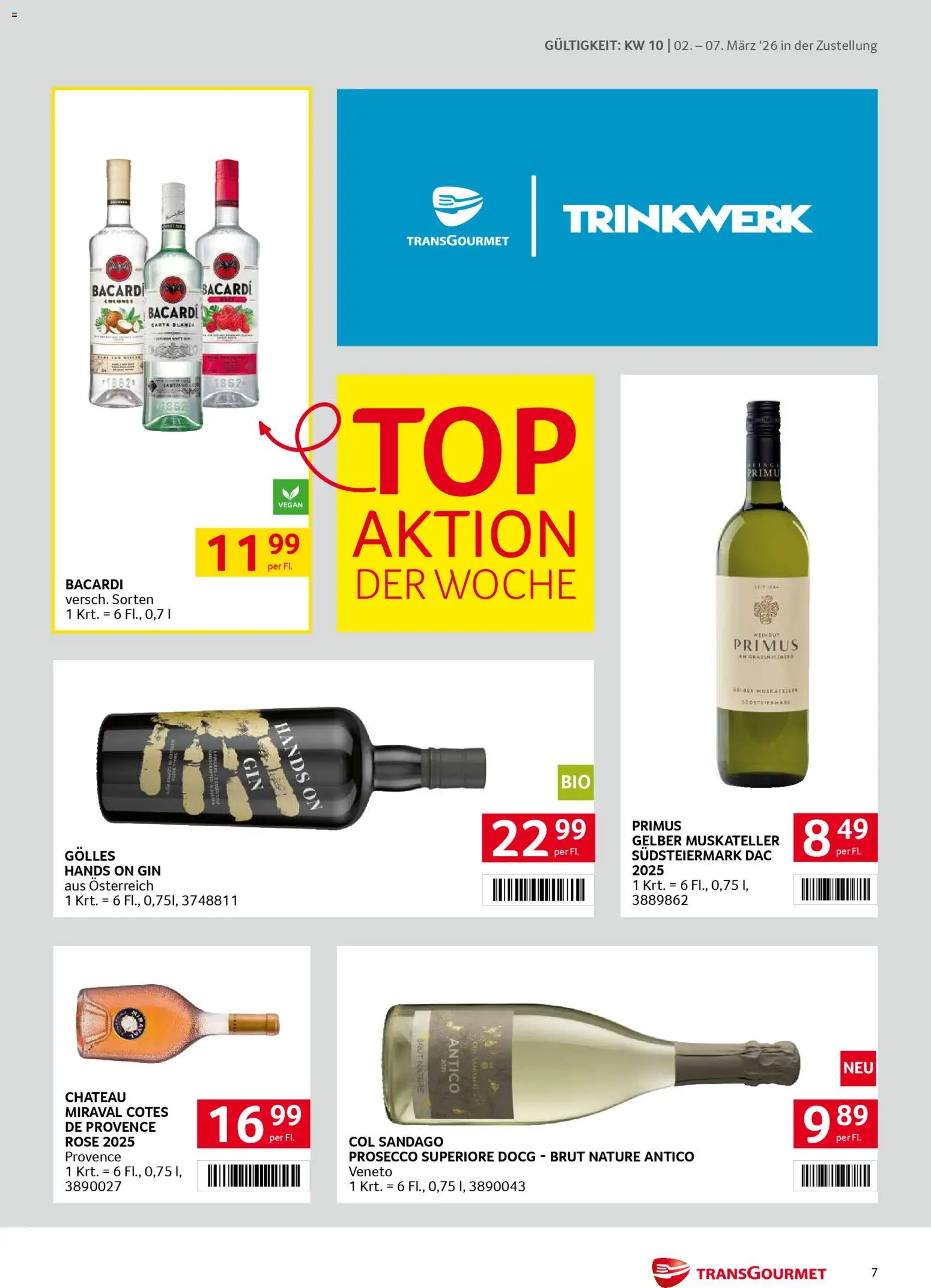Transgourmet Zustellaktion gültig ab 02.03.2026 | Seite: 7 | Produkte: Gin