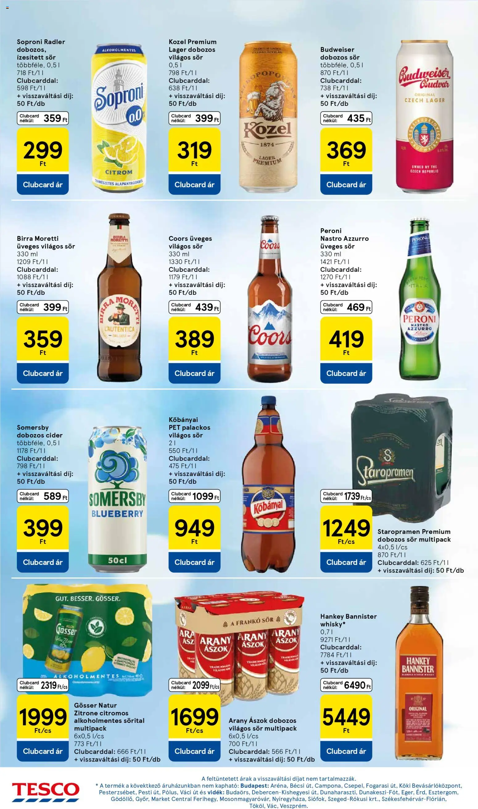 Tesco akciós ujság - amely érvényes a következő dátumtól: 27.12.2025 | Oldal: 22 | Termékek: Radler, Budweiser, Cider, Citrom