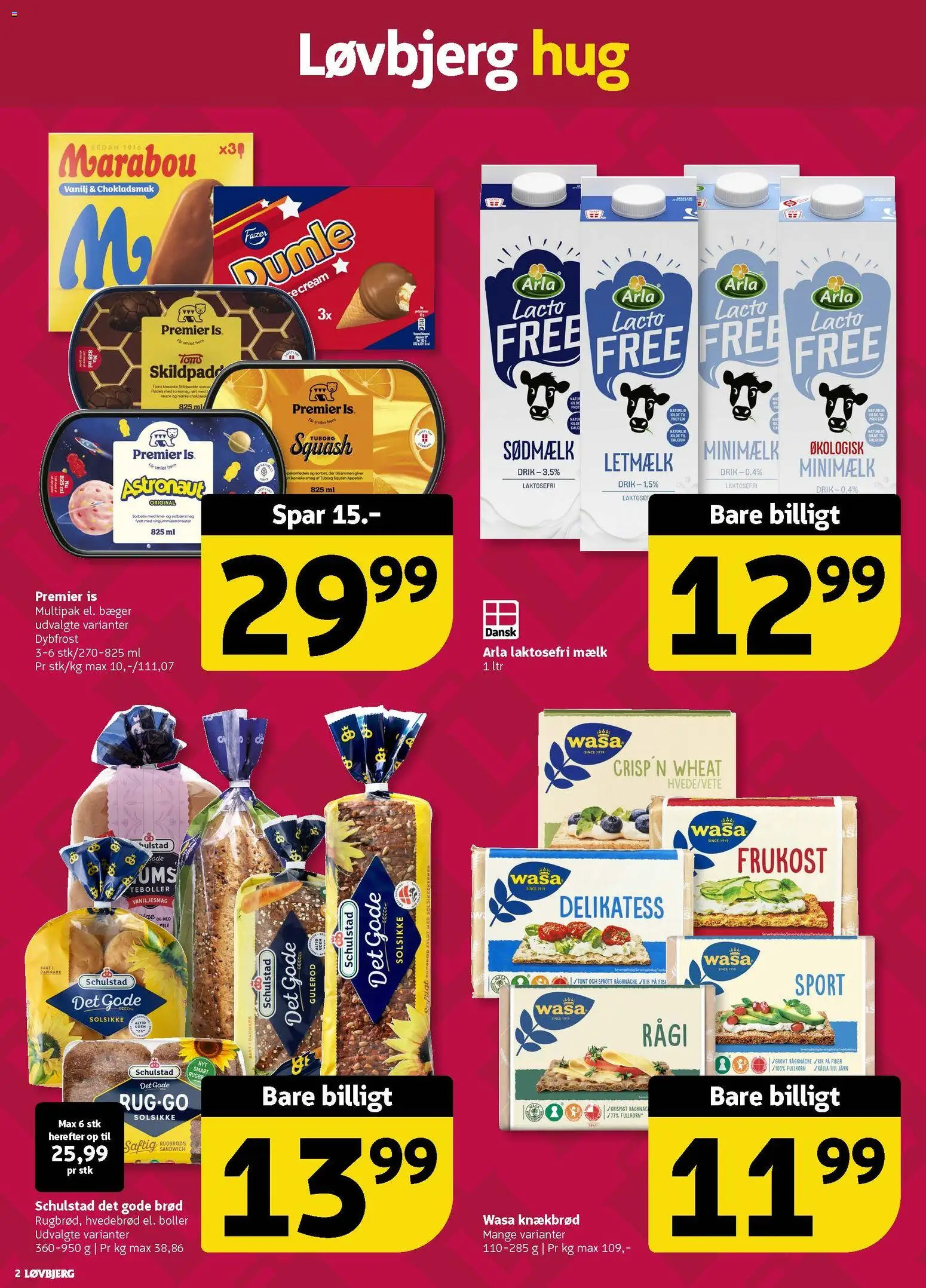 Løvbjerg tilbudsavis – gyldig fra 17.04.2026 | Side: 2 | Produkter: Mælk, Gulerod, Is, Tuborg Squash