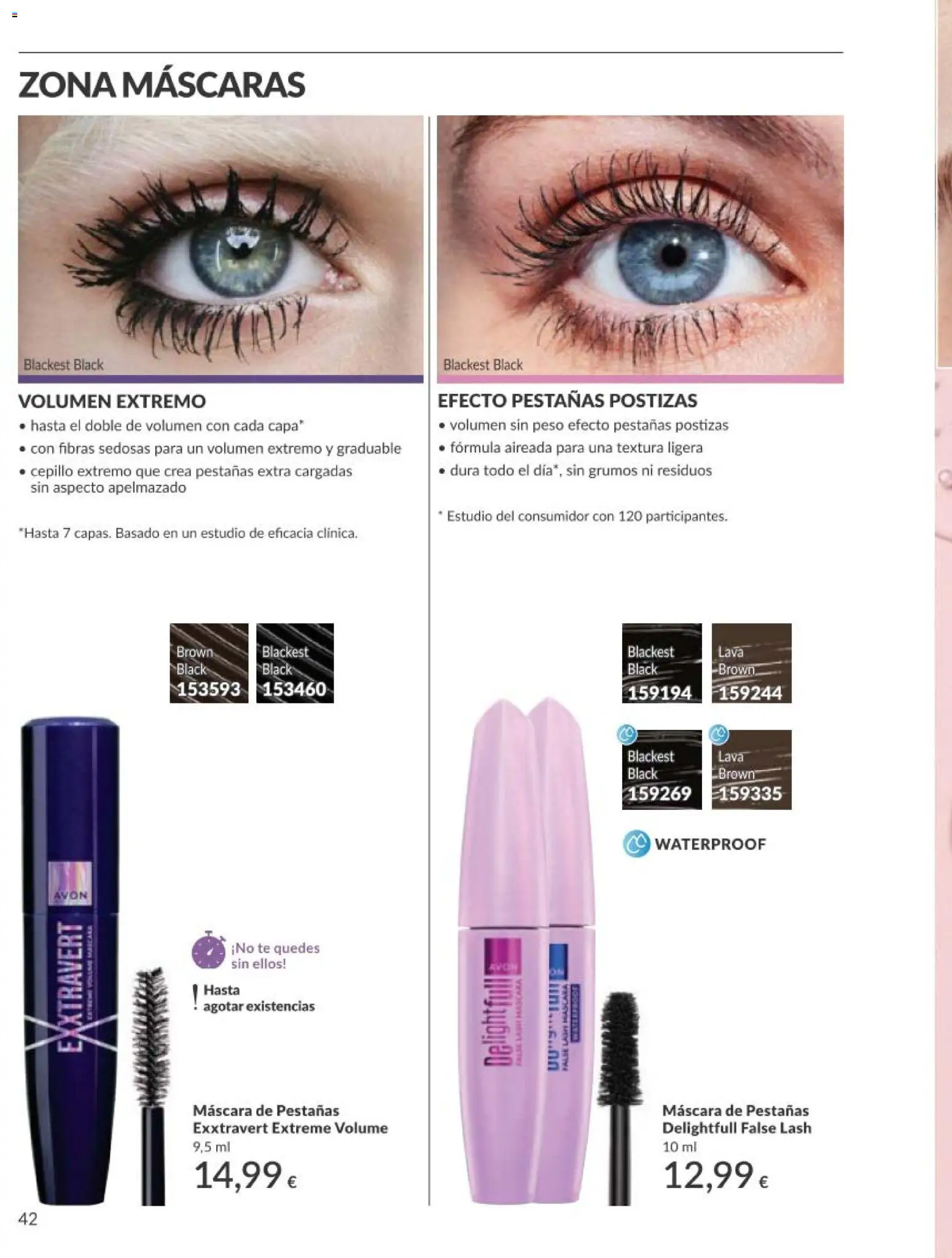 Catálogo AVON campaña 5 │ válido desde el 01.05.2026 | Página: 42 | Productos: Cepillo, Té, Peso, Máscara de pestañas