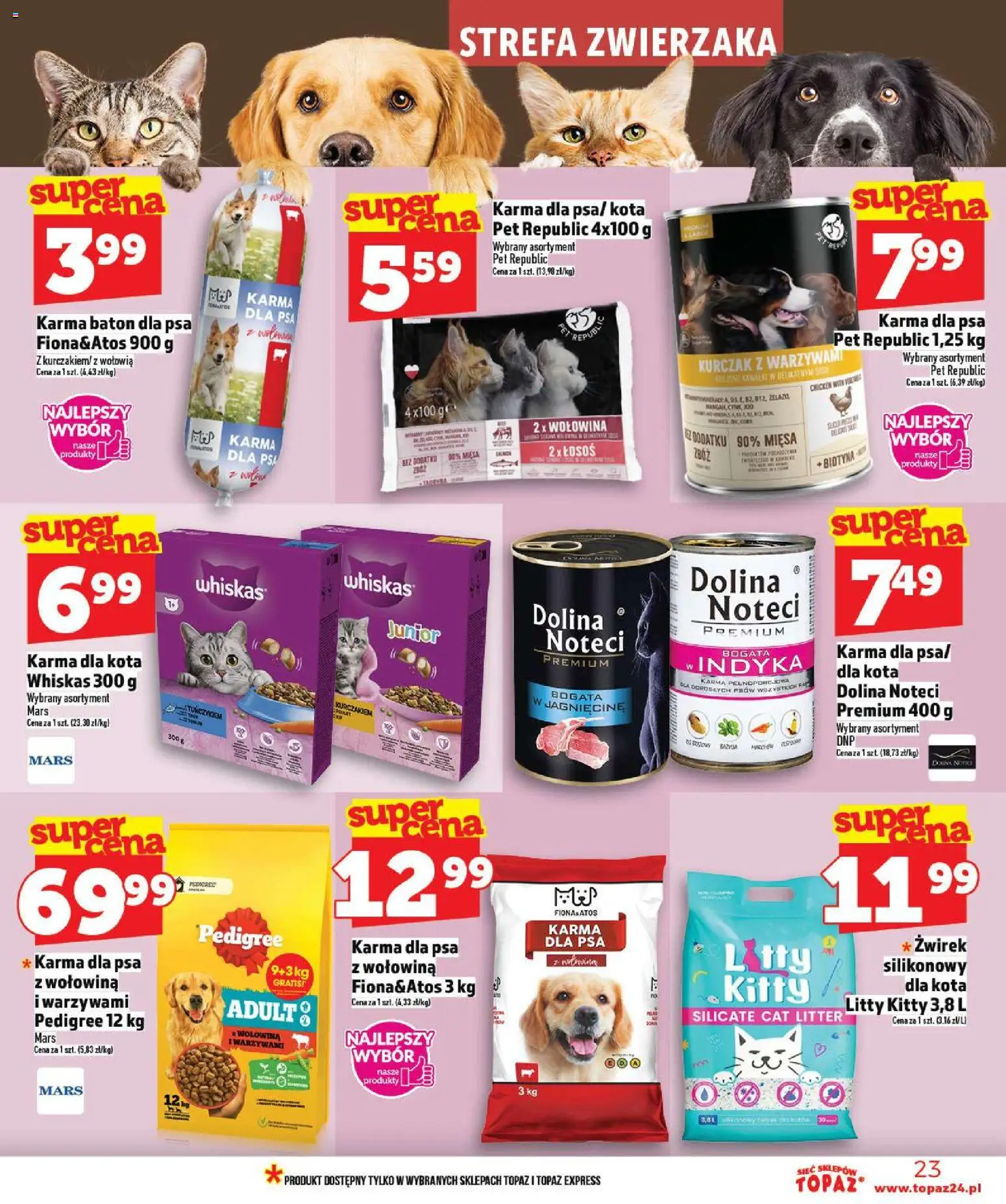 Topaz Gazetka od 02.01.2026 | Strona: 23 | Produkty: Pedigree, Baton, Karma dla psa, Wołowina