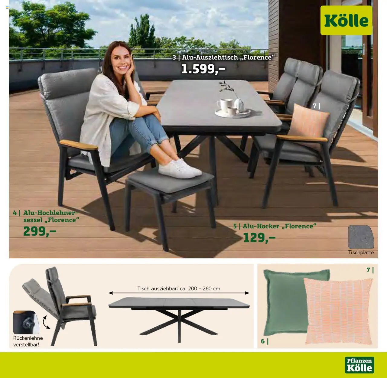 Pflanzen-Kölle Gartenmöbel Katalog 2025 – gültig ab 22.01.2025 | Seite: 7 | Produkte: Sessel, Tisch