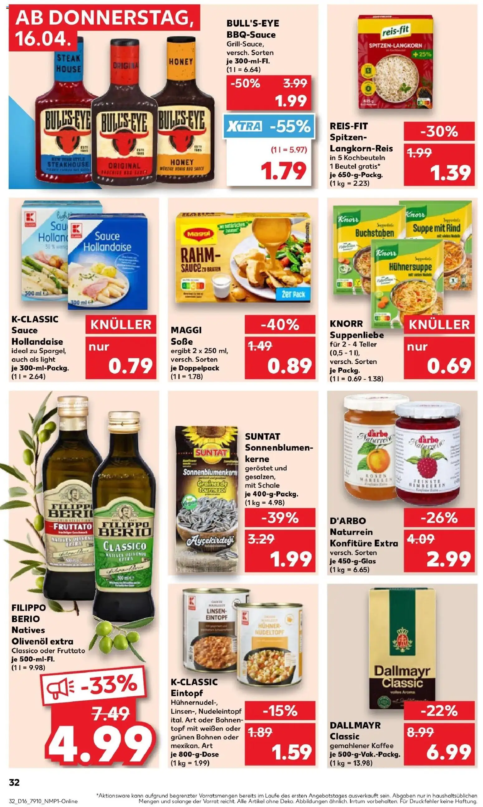 Kaufland Prospekt Hof	 – gültig ab 16.04.2026 | Seite: 32 | Produkte: Maggi, Kaffee, Olivenol, Soße