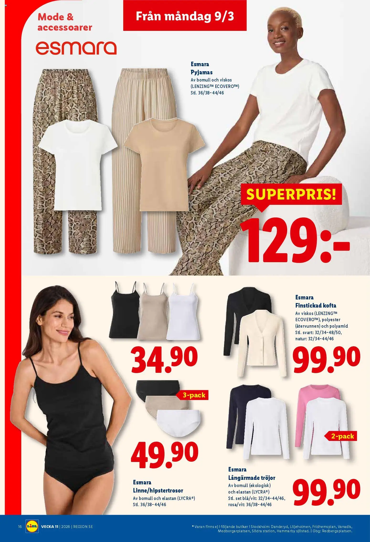 Lidl reklamblad aktuell från 09.03.2026 | Sida: 18 | Produkter: Pyjamas, Set, Kofta