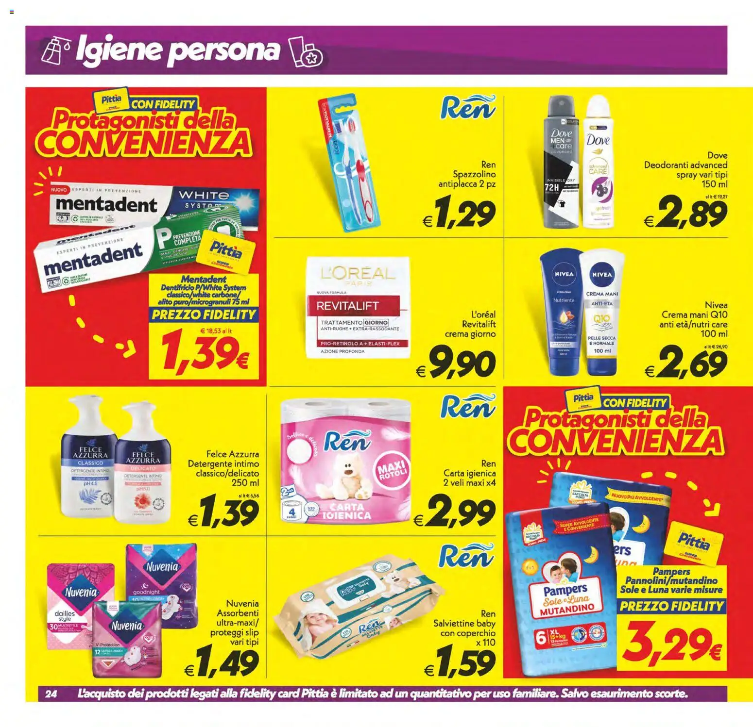 Volantino SuperConveniente del 25.11.2025 | Pagina: 24 | Prodotti: Spazzolino, Proteggi slip, Detergente intimo, Intimo