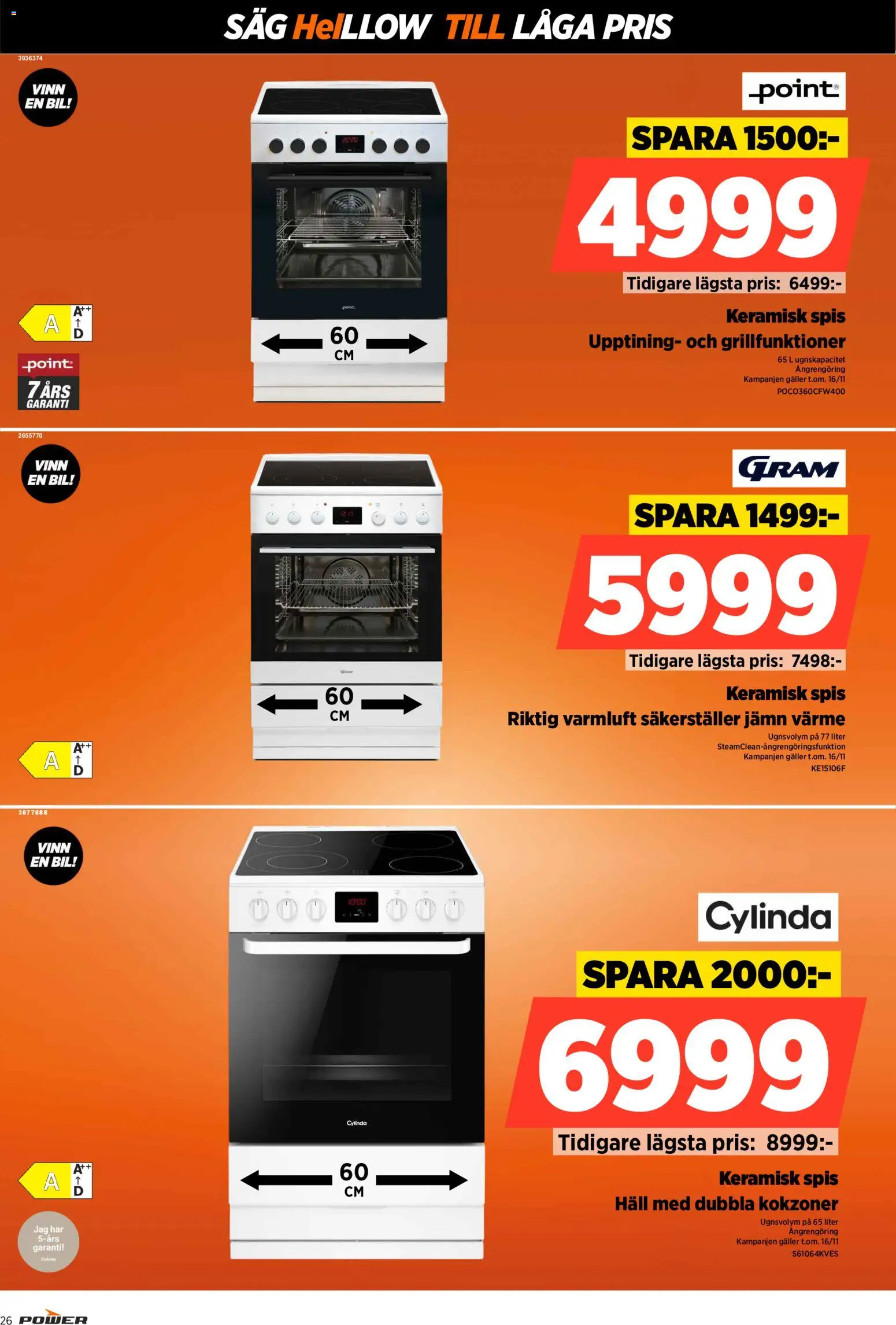 Power reklamblad aktuell från 27.10.2025 | Sida: 26 | Produkter: Såg, Galler, Häll, Spis