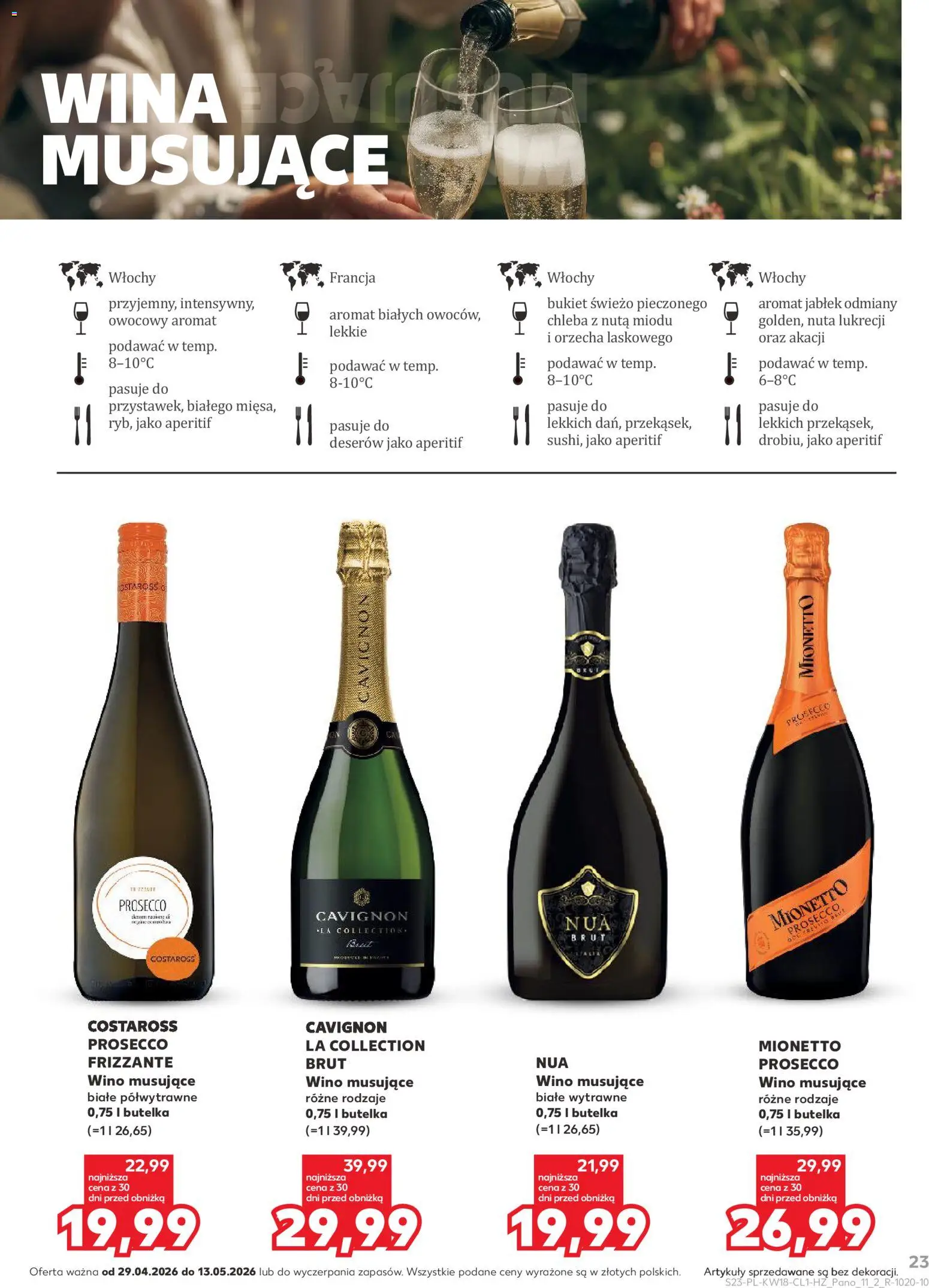 Kaufland Polsko leták - Barek od 29.04.2026 | Strana: 23 | Produkty: Chleba, Prosecco, Frizzante, Mionetto