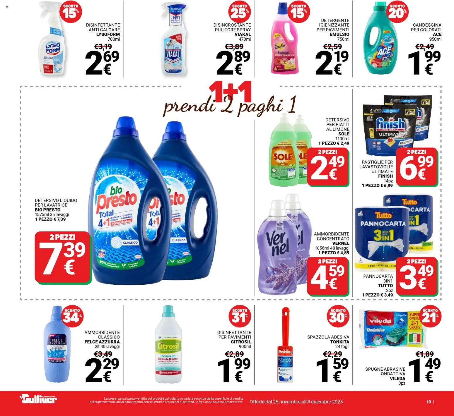 Volantino Gulliver del 25.11.2025 | Pagina: 19 | Prodotti: Spazzola, Detergente, Limone, Lavanda