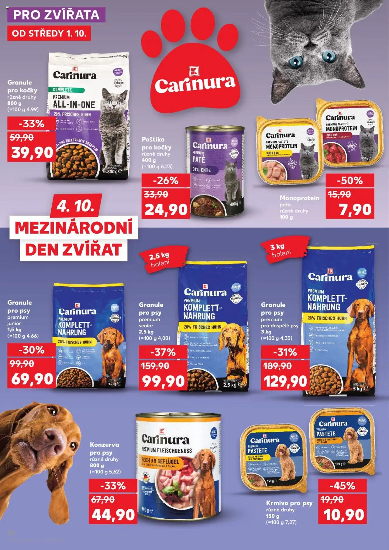 Kaufland leták od 01.10.2025 | Strana: 46 | Produkty: Granule pro psy, Granule, Granule pro kočky, Konzerva pro psy