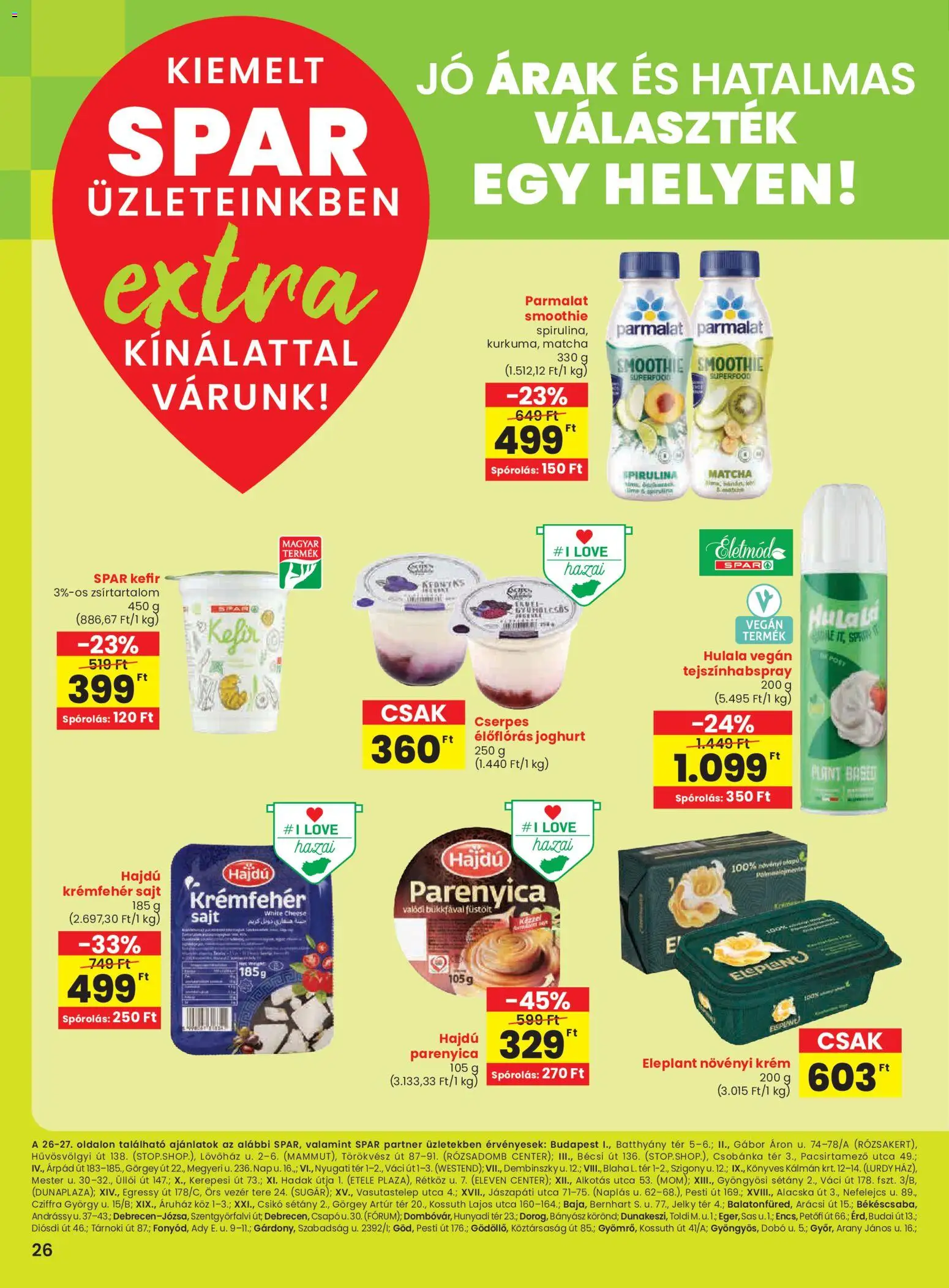 Spar akciós ujság - amely érvényes a következő dátumtól: 27.11.2025 | Oldal: 3 | Termékek: Parenyica, Sajt, Vegán, Smoothie