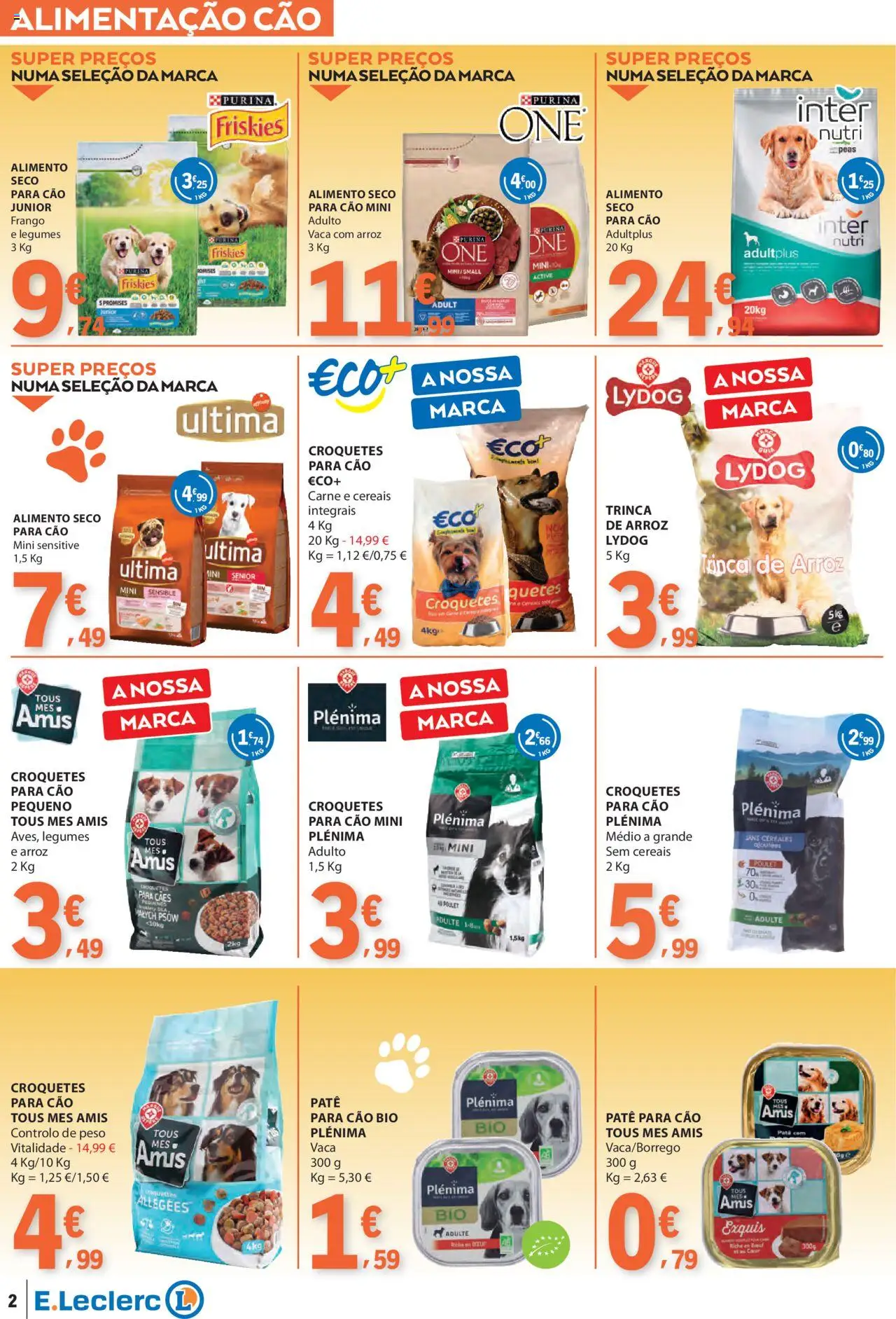 E.Leclerc - Folheto Feira Animal e Casa │ válido de 30.09.2025 | Página: 2 | Produtos: Frango, Arroz, Carne, Cereais