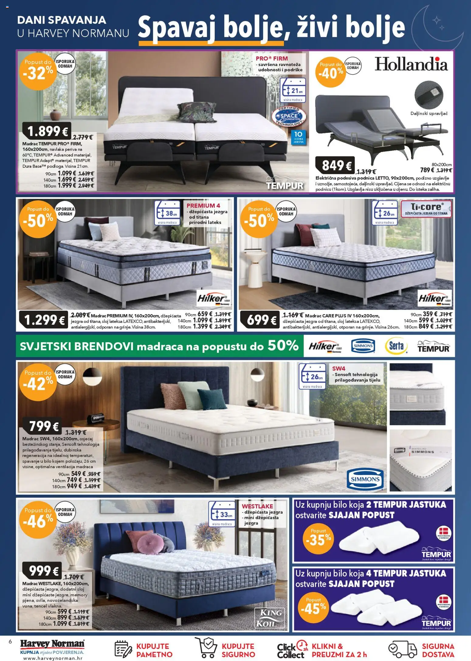 Harvey Norman katalog | vrijedi od 19.03.2026 | Stranica: 6 | Proizvodi: Madrac, Jastuk