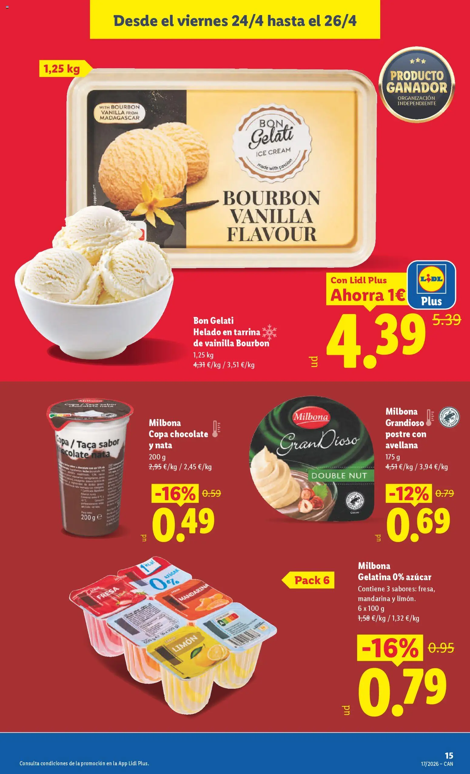 Lidl Canarias │ válido desde el 20.04.2026 | Página: 25 | Productos: Gelatina, Chocolate, Helado