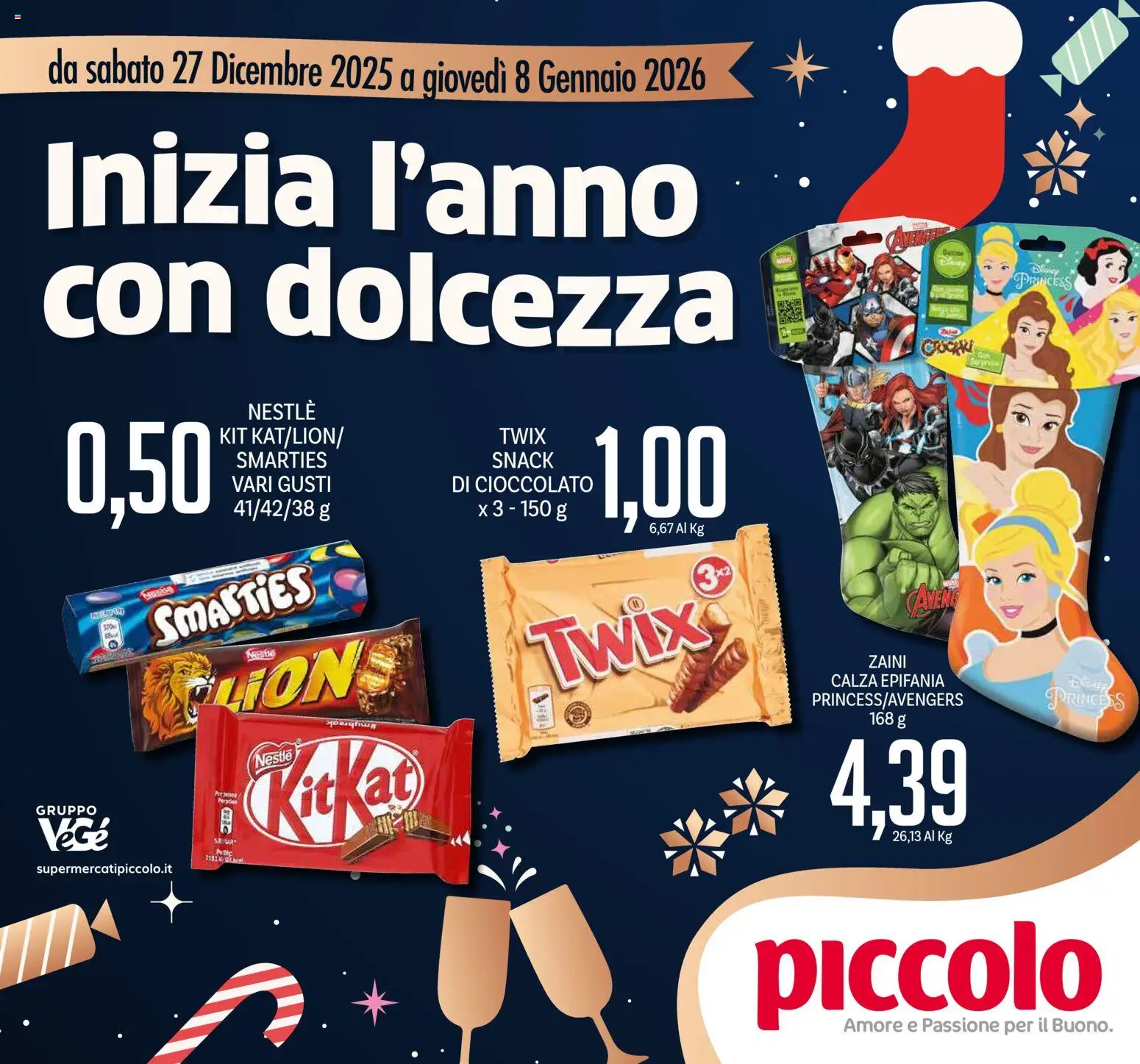 Volantino Piccolo del 27.12.2025 | Pagina: 1 | Prodotti: Cioccolato