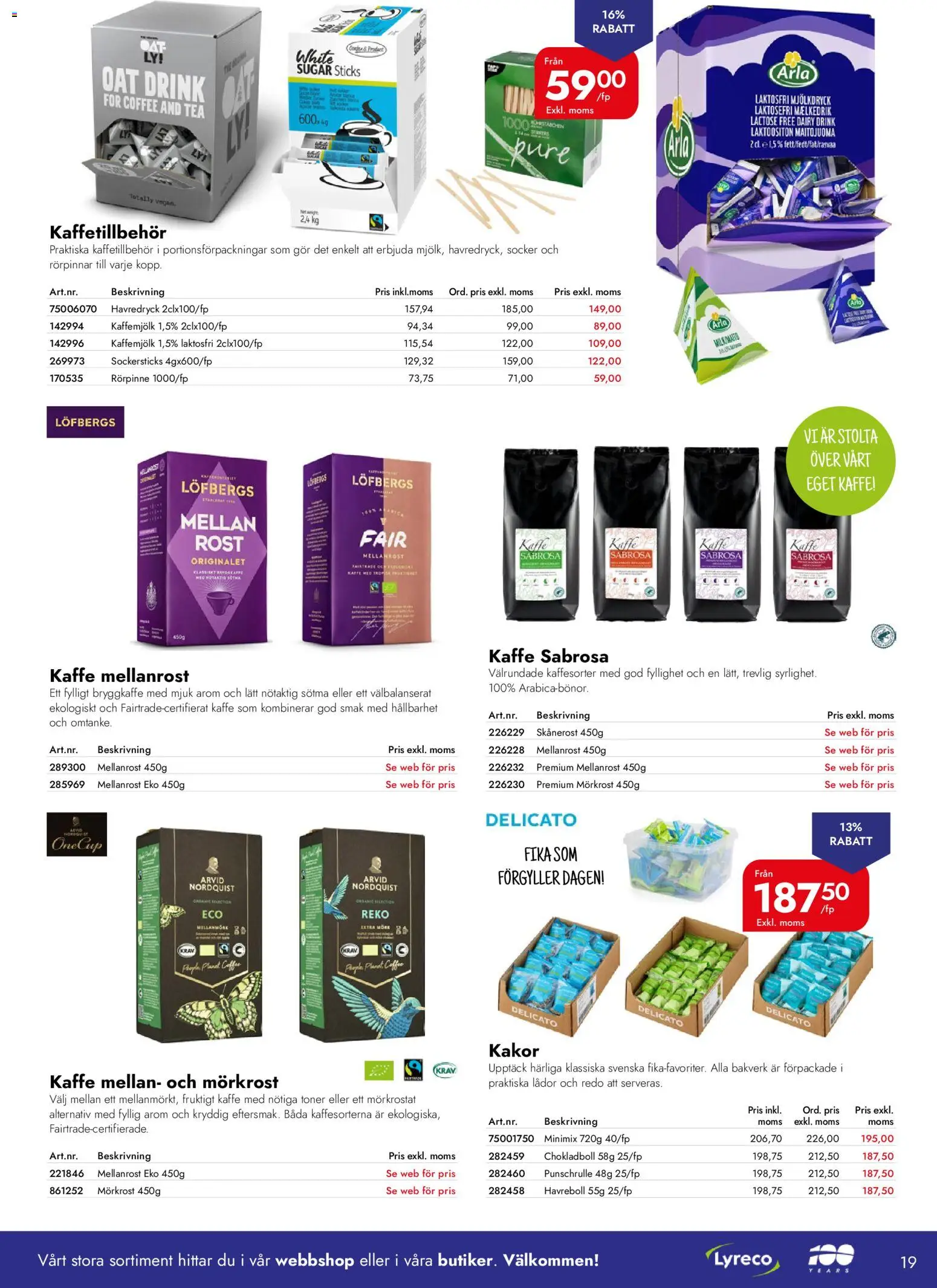 Lyreco reklamblad aktuell från 06.04.2026 | Sida: 19 | Produkter: Havredryck, Kaffe