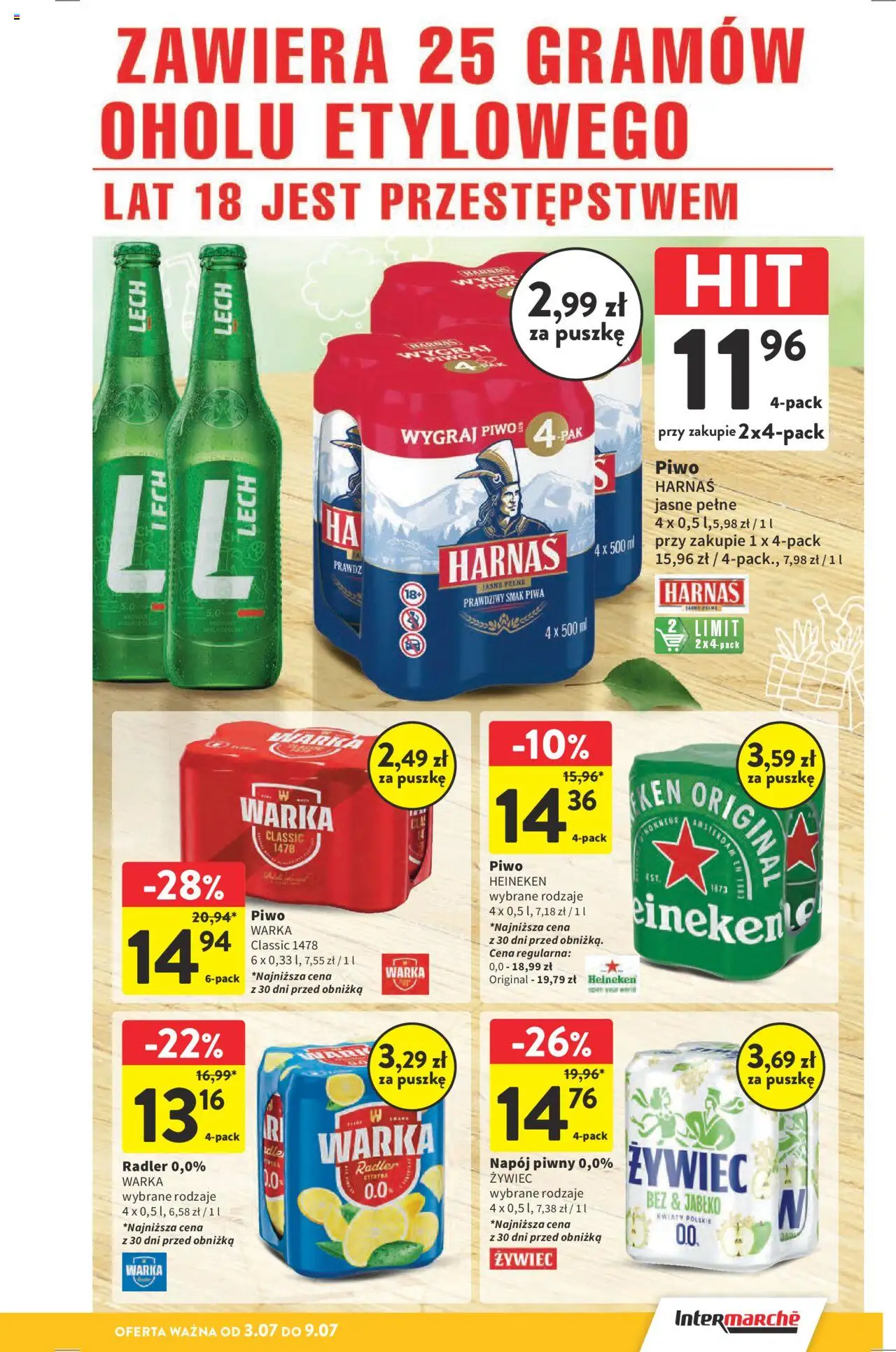 Intermarche Gazetka od 03.07.2025 | Strona: 33 | Produkty: Warka, Piwo Warka, Harnaś, Piwo