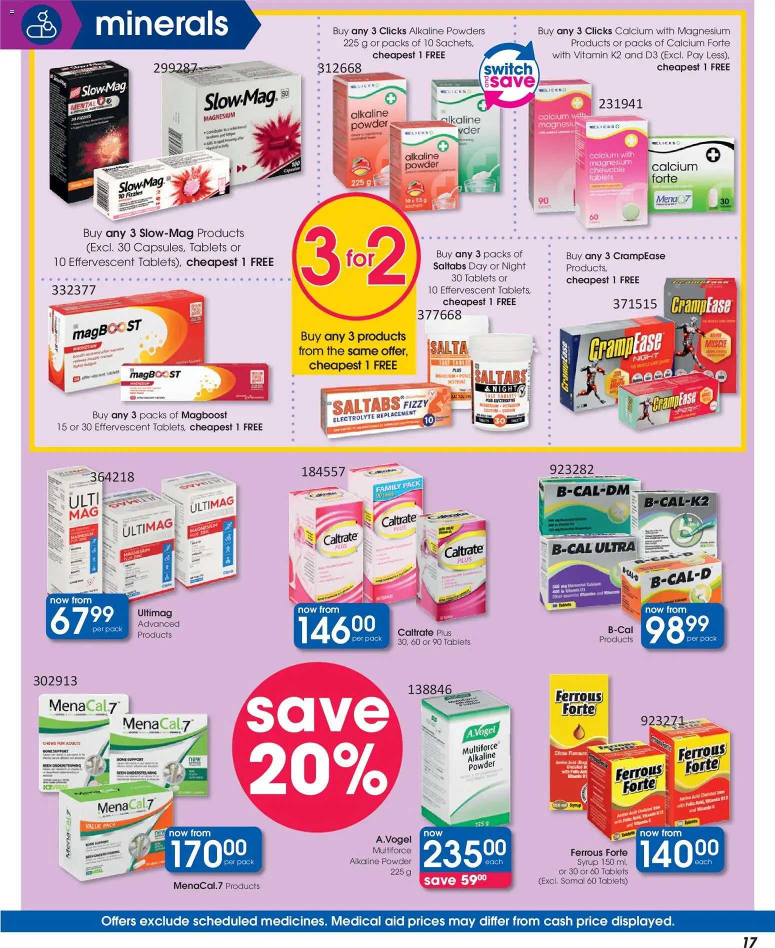 New Clicks catalogue – valid from 23.10.2025 | Page: 17 | Products: Iron, Vitamins, Powder, Syrup