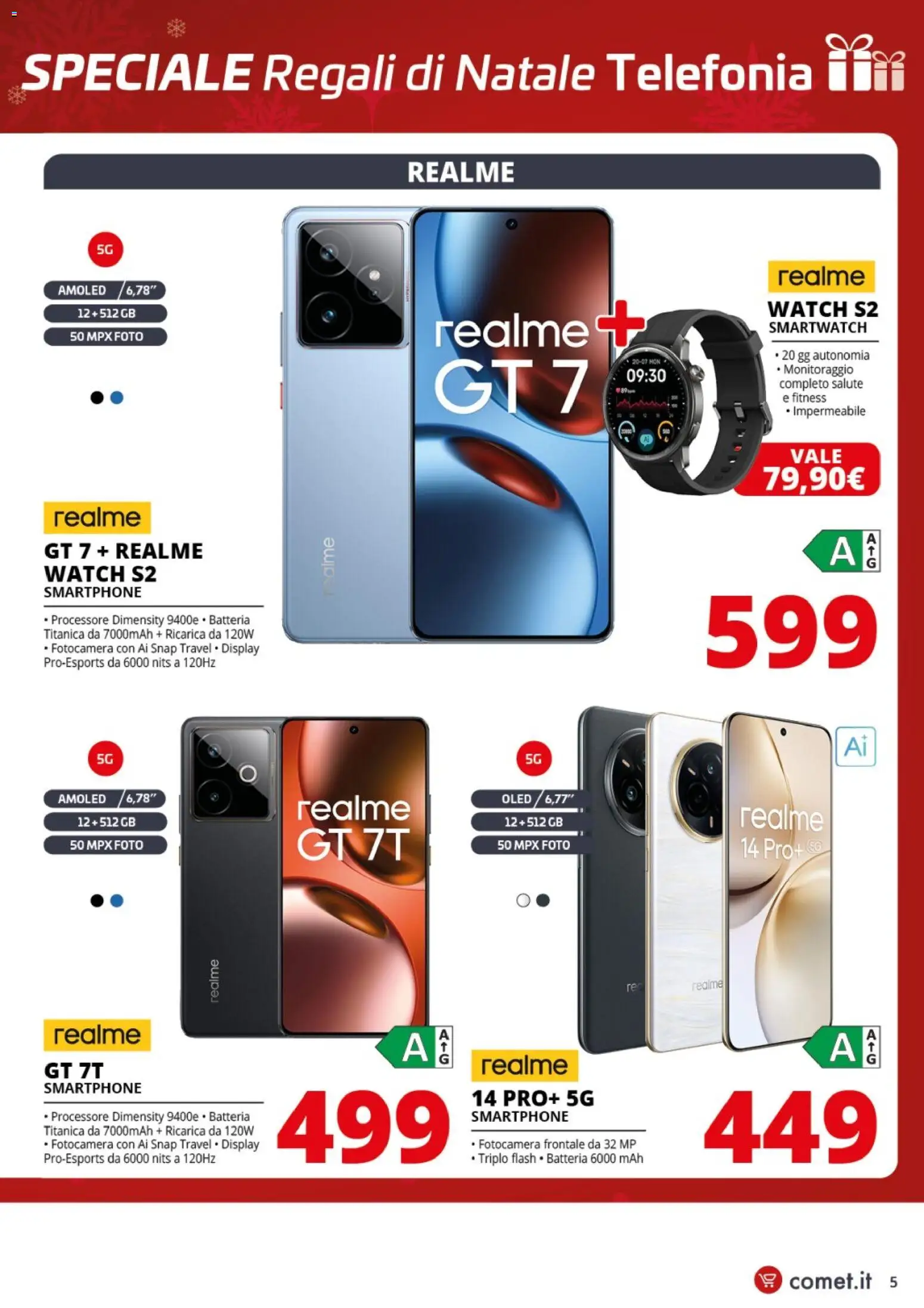 Volantino Comet del 12.12.2025 | Pagina: 5 | Prodotti: Smartphone, Fotocamera, Smartwatch, Batteria