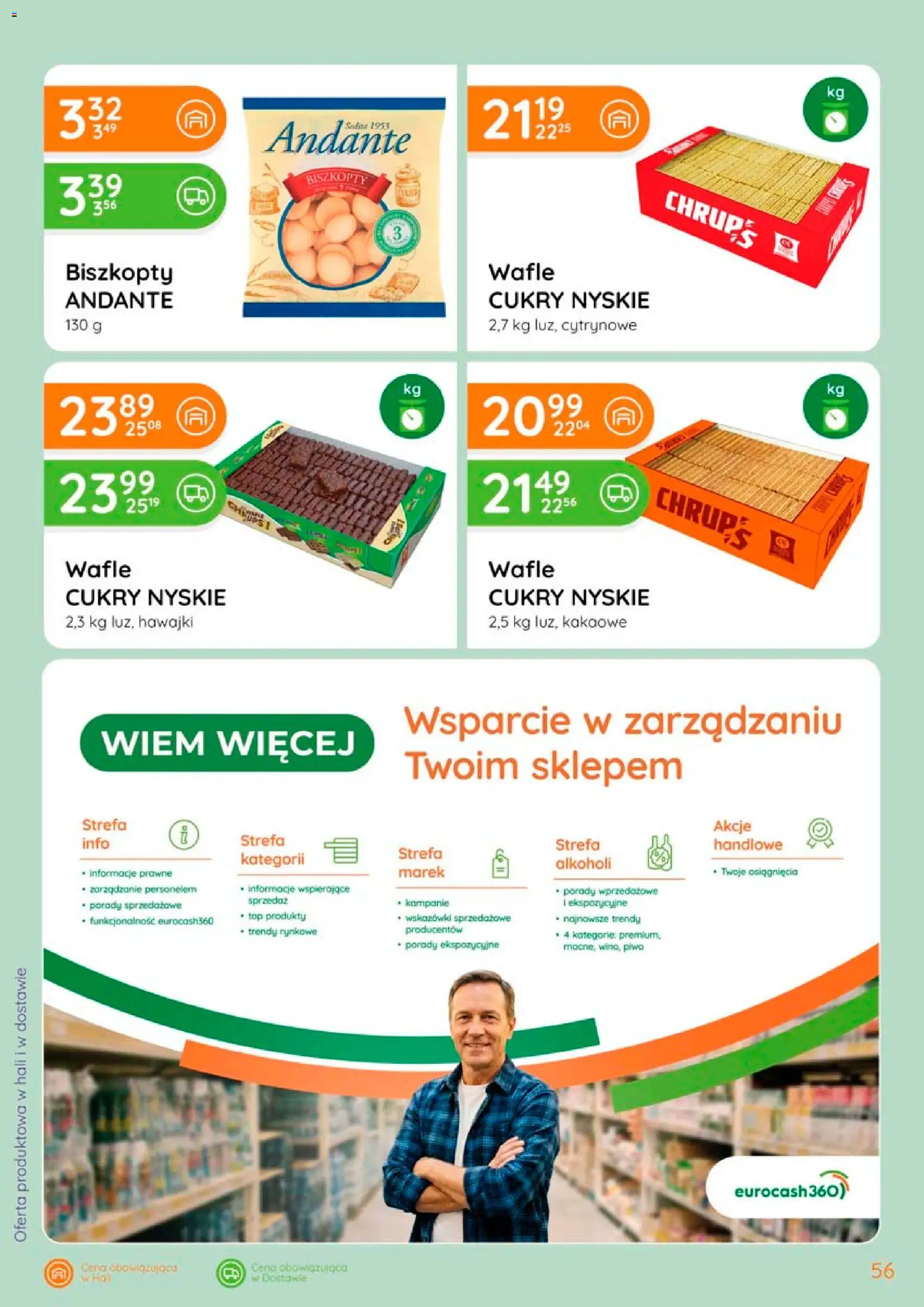 Eurocash gazetka od 02.04.2026 | Strona: 56 | Produkty: Top, Wafle, Piwo