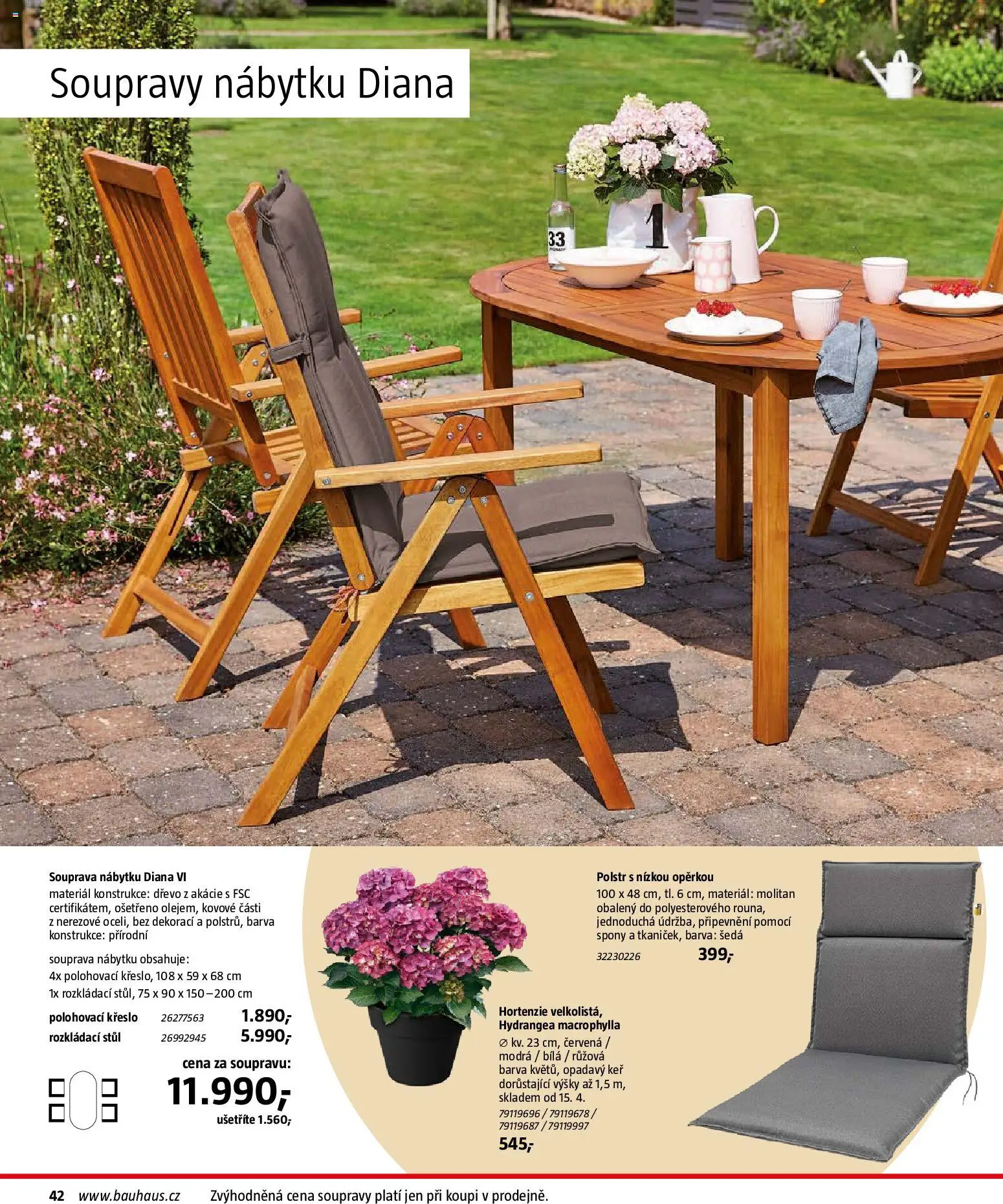 Bauhaus katalog Záhradní nábytek od 08.04.2026 | Strana: 42 | Produkty: Křeslo, Stůl