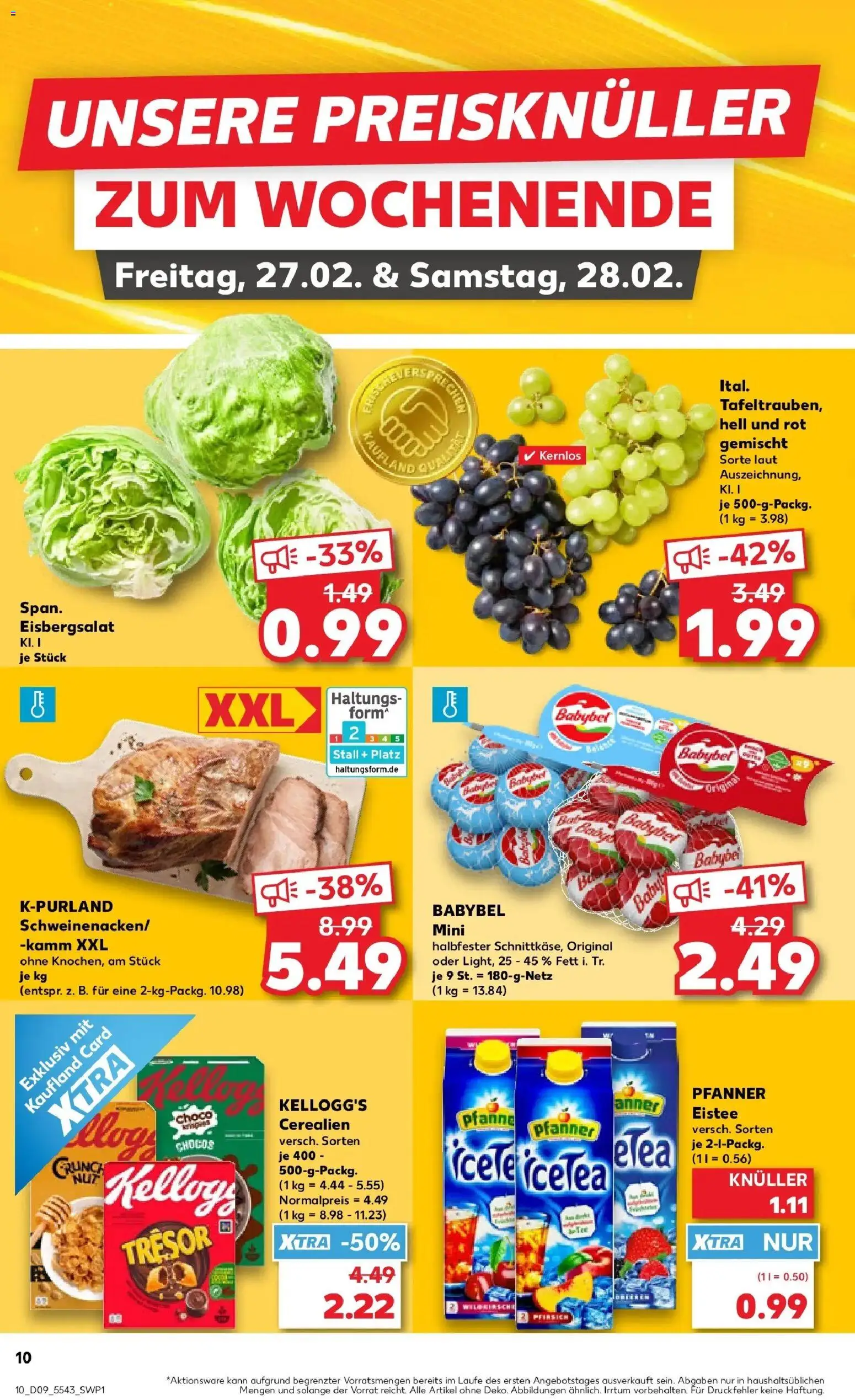 Kaufland prospekt Heinsberg	 – gültig ab 26.02.2026 | Seite: 10 | Produkte: Kellogg's, Eisbergsalat, Pfanner eistee, Pfirsich