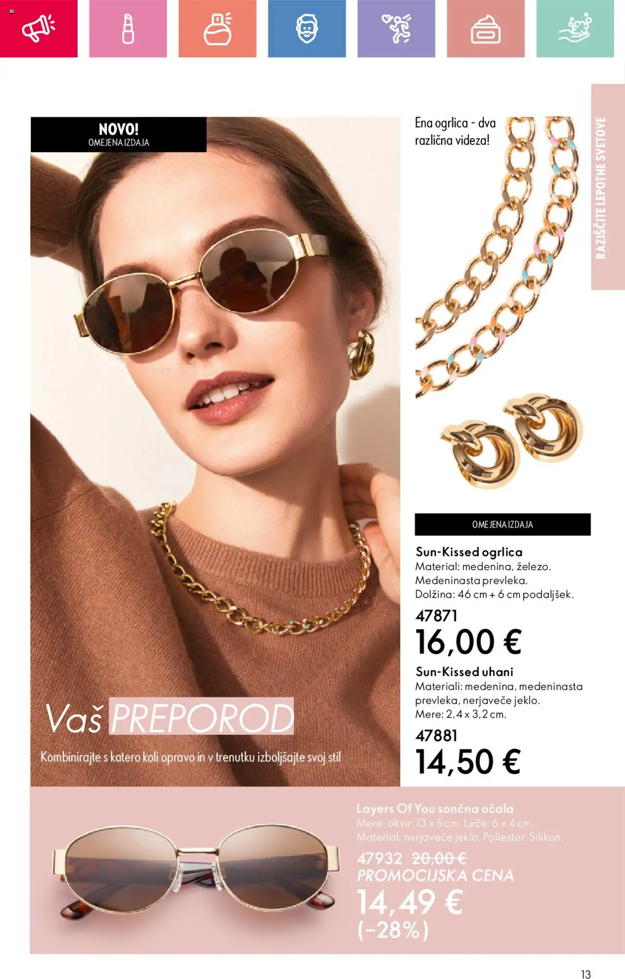 Oriflame katalog 12 │ velja od 24.08.2025 | Stran: 13 | Izdelki: Okvir, Sončna očala, Uhani, Ocala