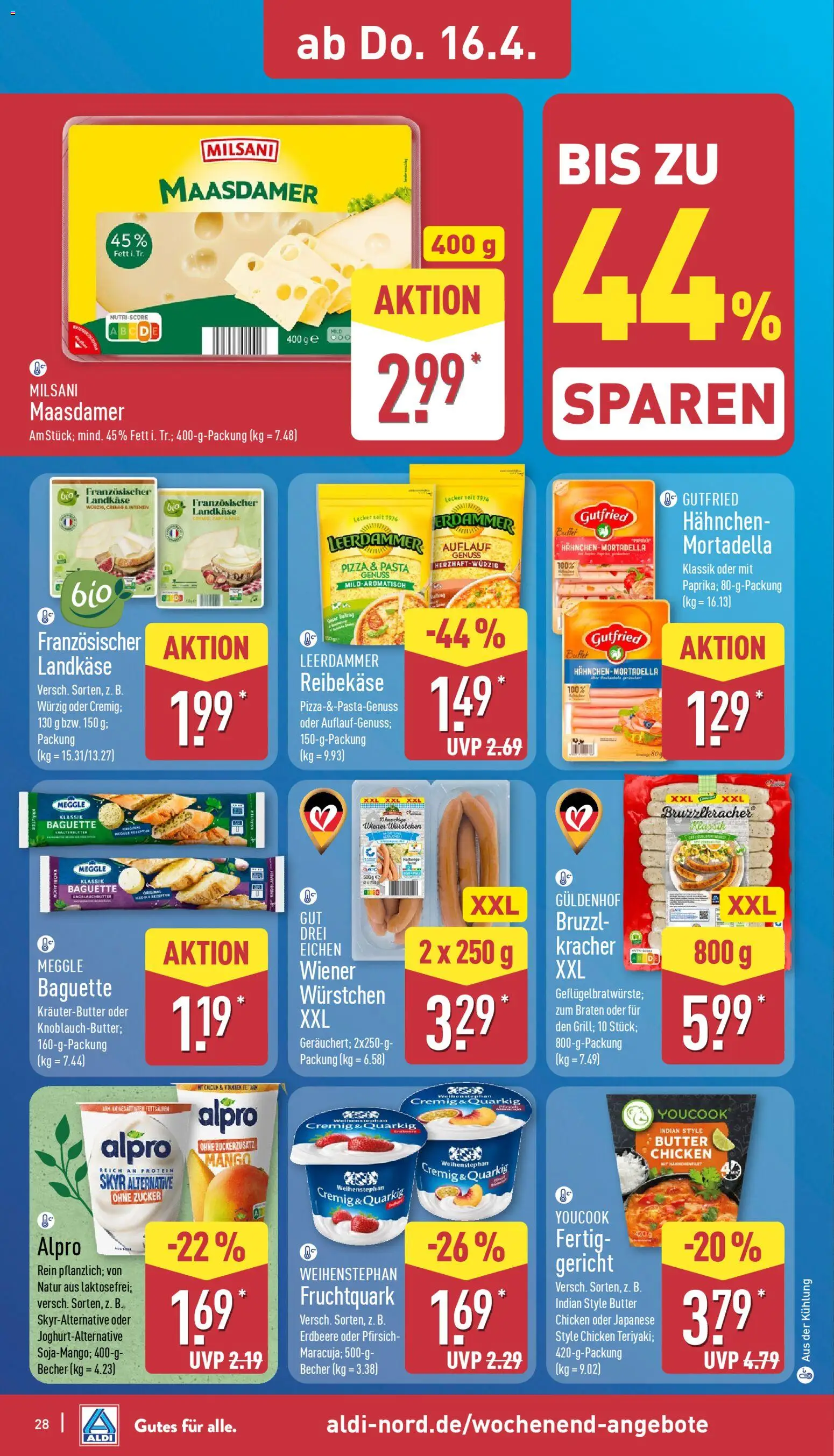 Aldi Prospekt 	 – gültig ab 13.04.2026 | Seite: 32 | Produkte: Youcook, Wiener wurstchen, Kräuterbutter, Leerdammer