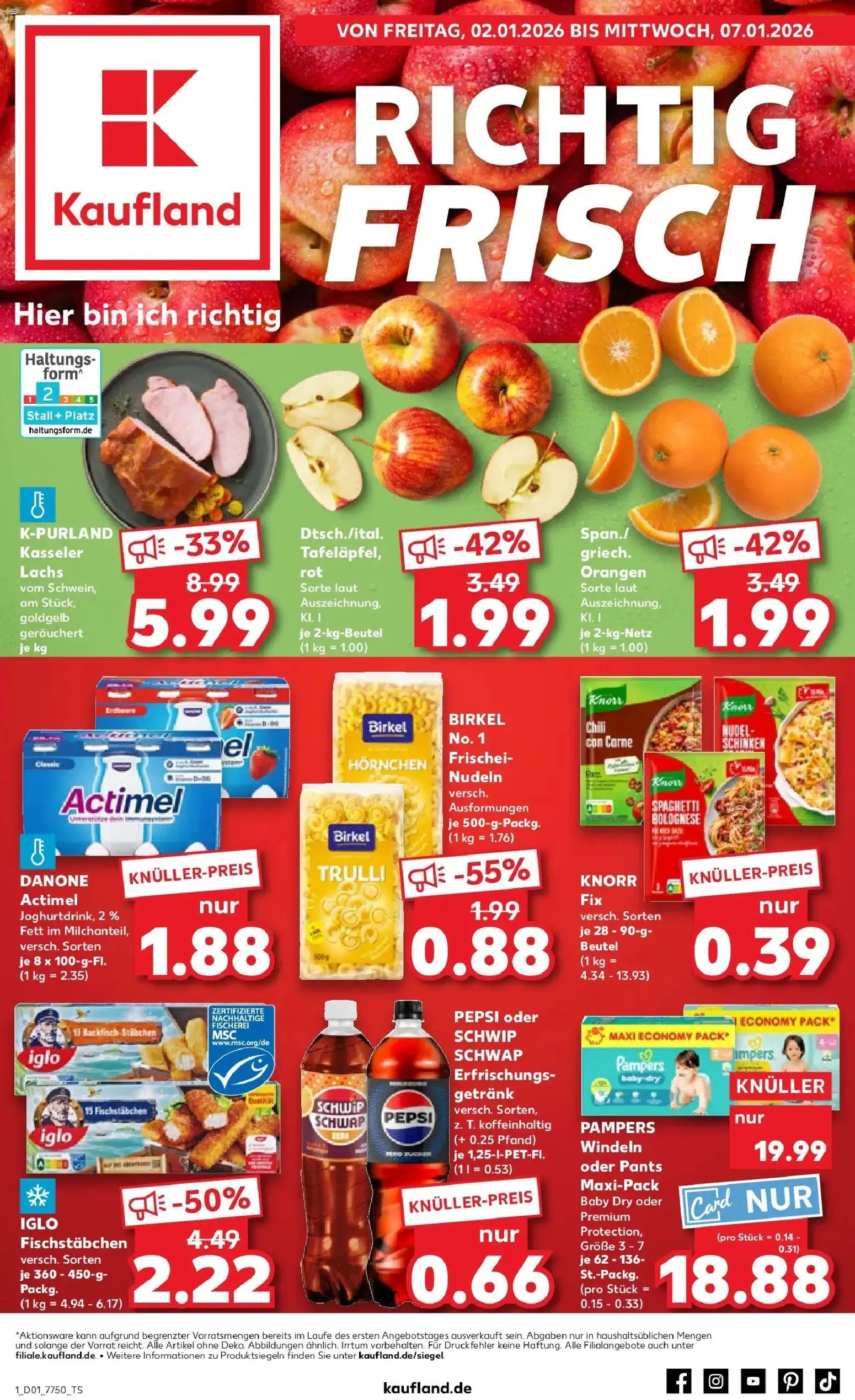 Kaufland prospekt Hermeskeil	 – gültig ab 02.01.2026 | Seite: 1 | Produkte: Pampers, Schwip schwap, Schinken, Nudeln