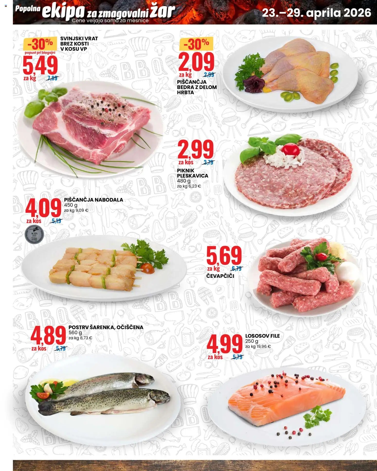 Novi Eurospin katalog ponudbe – veljaven od 23.04.2026 | Stran: 3 | Izdelki: Zar, Postrv, Kos, Nabodala