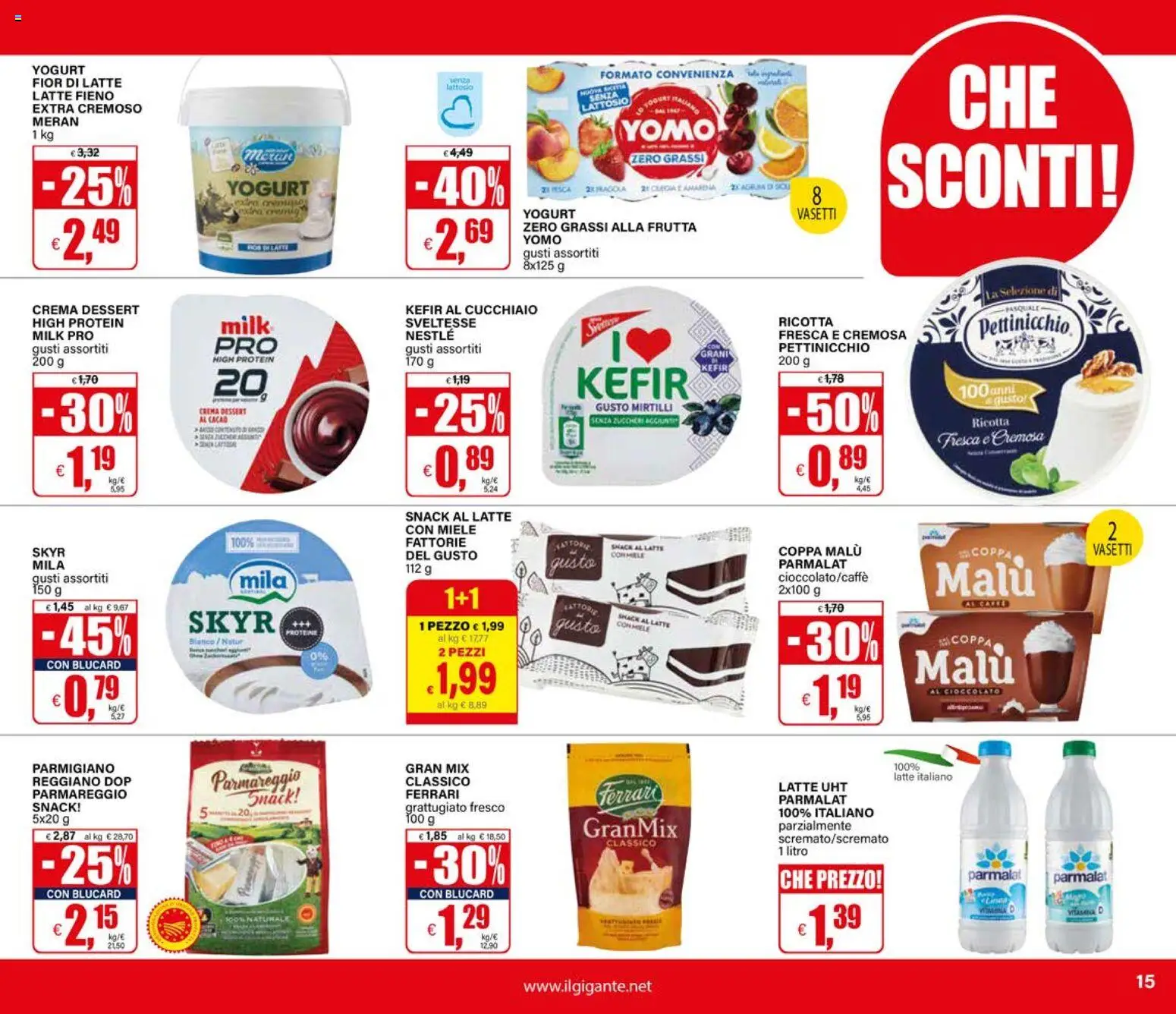 Volantino Il Gigante del 02.01.2026 | Pagina: 15 | Prodotti: Latte, Pesca, Miele, Parmigiano