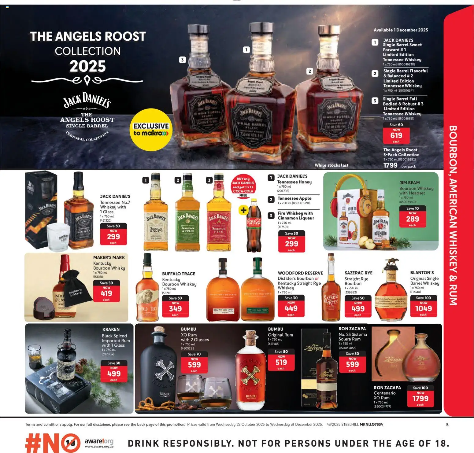 New Makro catalogue – valid from 22.10.2025 | Page: 13 | Products: Headset, Rum, Bourbon, Whiskey
