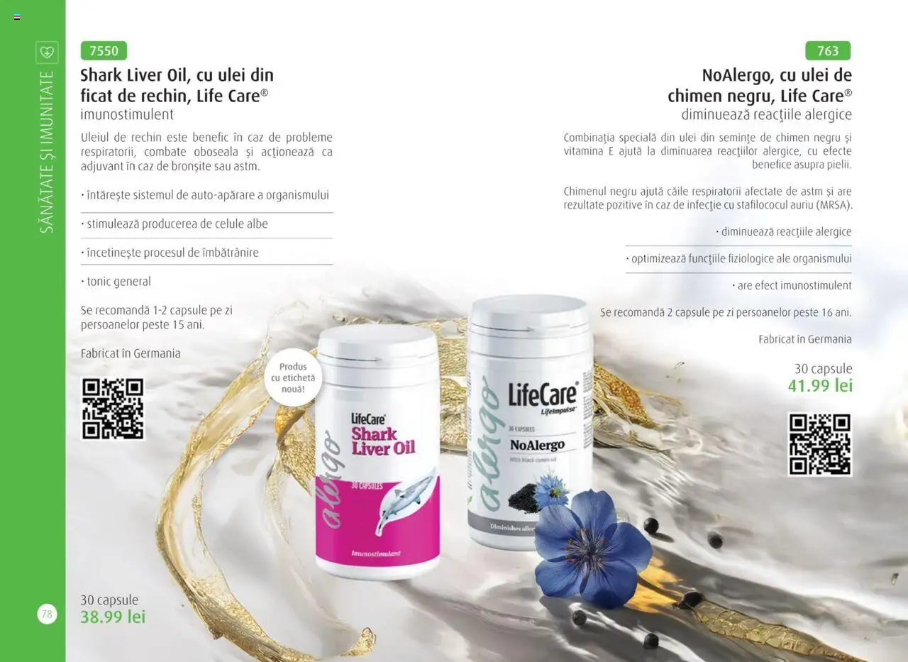 Life Care catalog - Aprilie/Octombrie – valabil de la 01.04.2025 | Pagină: 80 | Produse: Semințe, Ulei, Pește