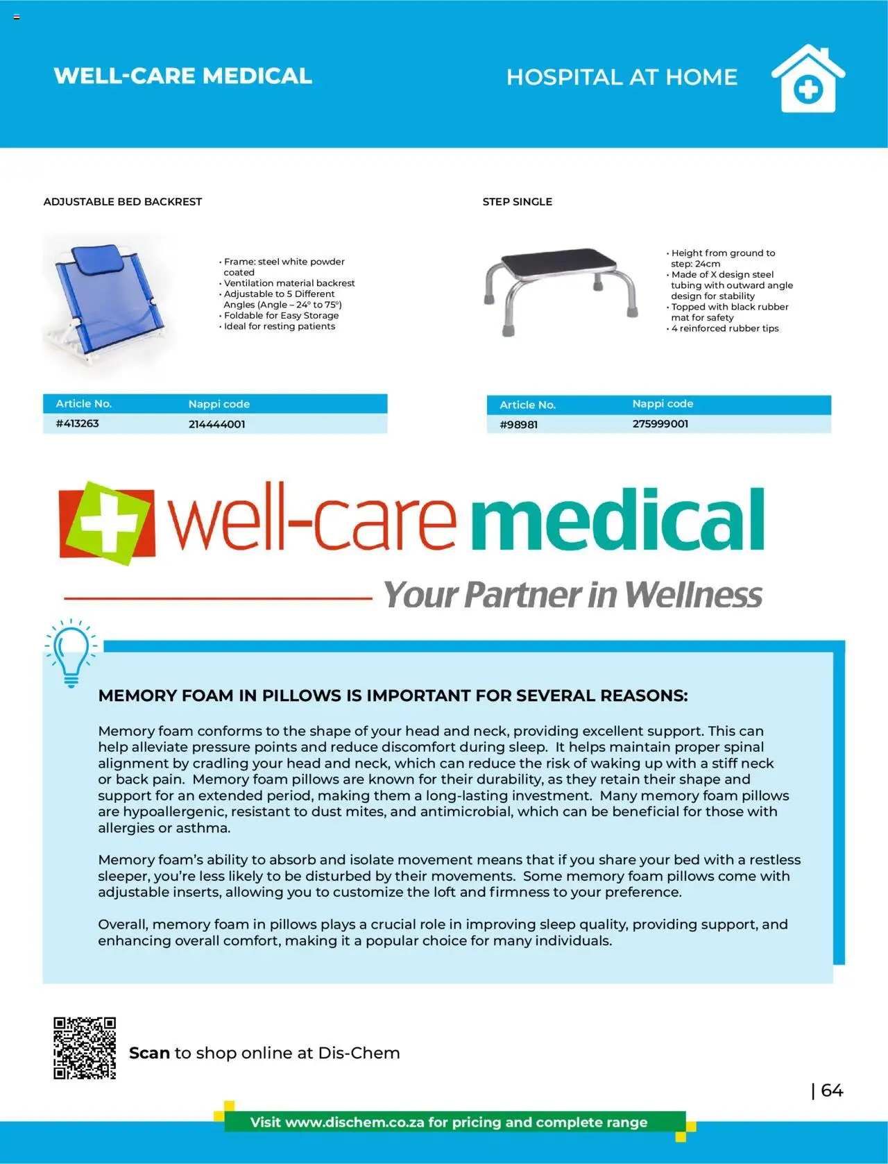 Dis-Chem - HomeCare Catalogue │ valid from 01.01.2025 | Page: 67 | Products: Frame, Bed, Powder, Foam