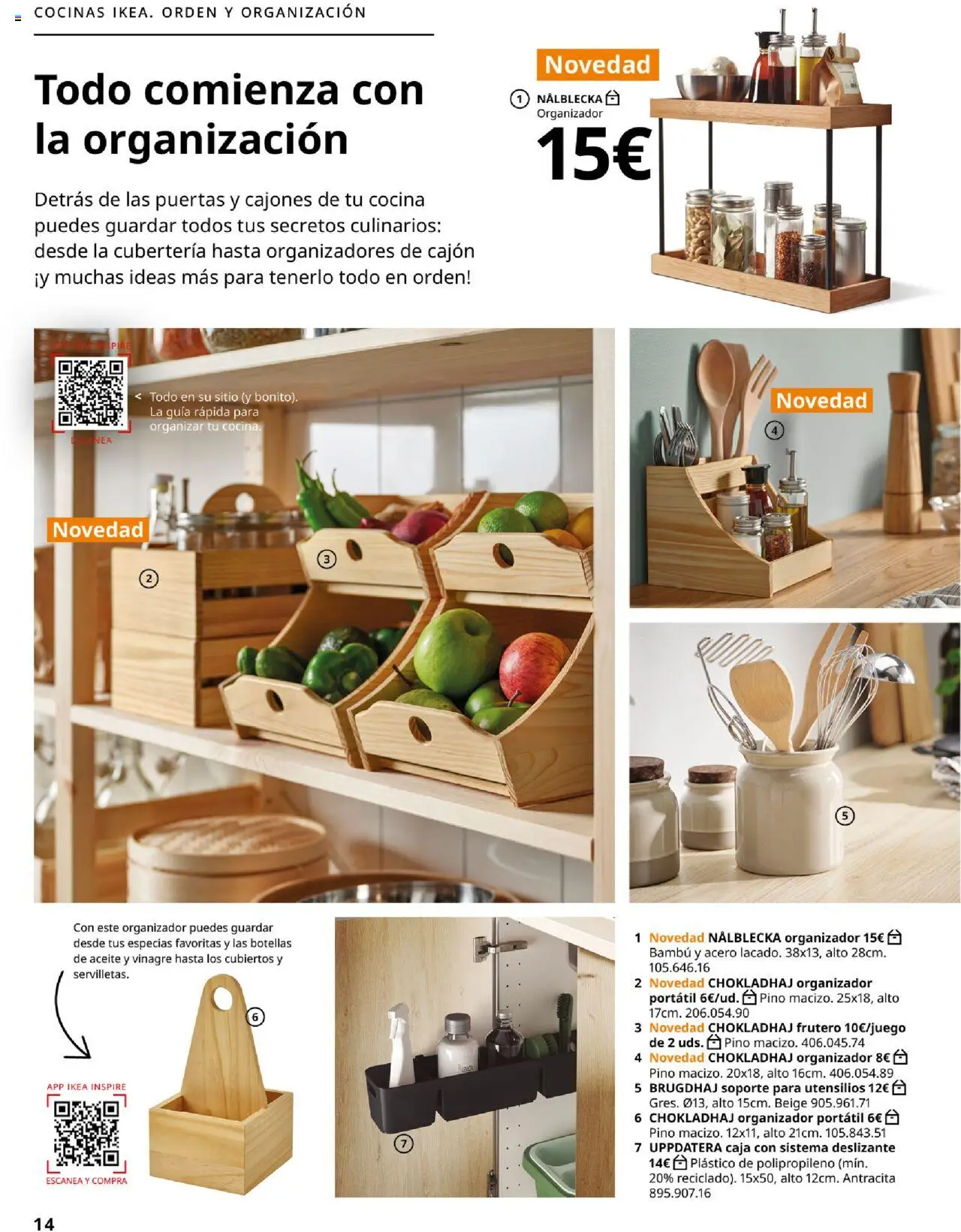 Catálogo IKEA Accesorios y decoración │ válido desde el 25.09.2025 | Página: 14 | Productos: Aceite, Cocina, Cubertería, Caja