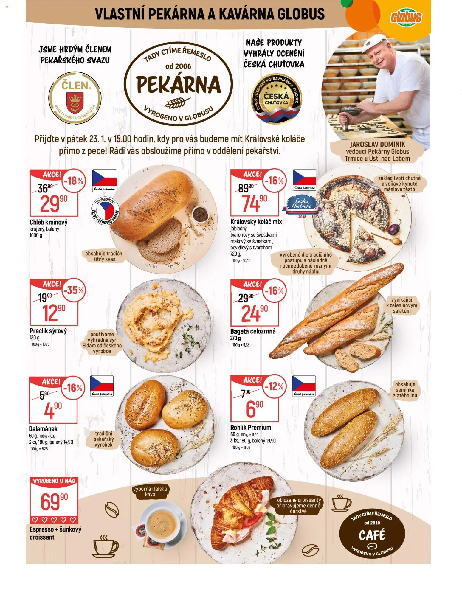 Globus leták - Trmice od 21.01.2026 | Strana: 8 | Produkty: Globus, Chléb, Croissant, Těsto