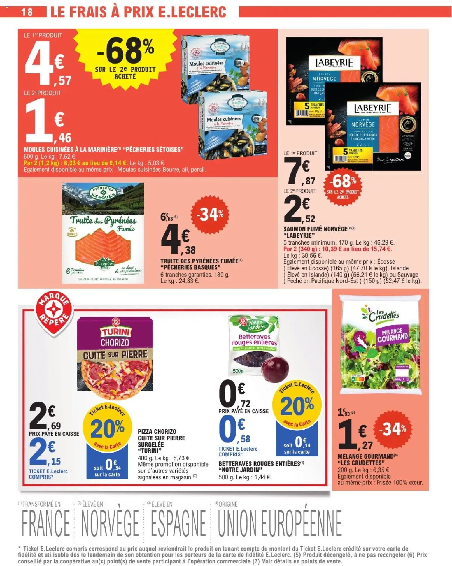 {H1} | Page: 18 | Produits: Chorizo, Saumon fumé, Sel, Saumon